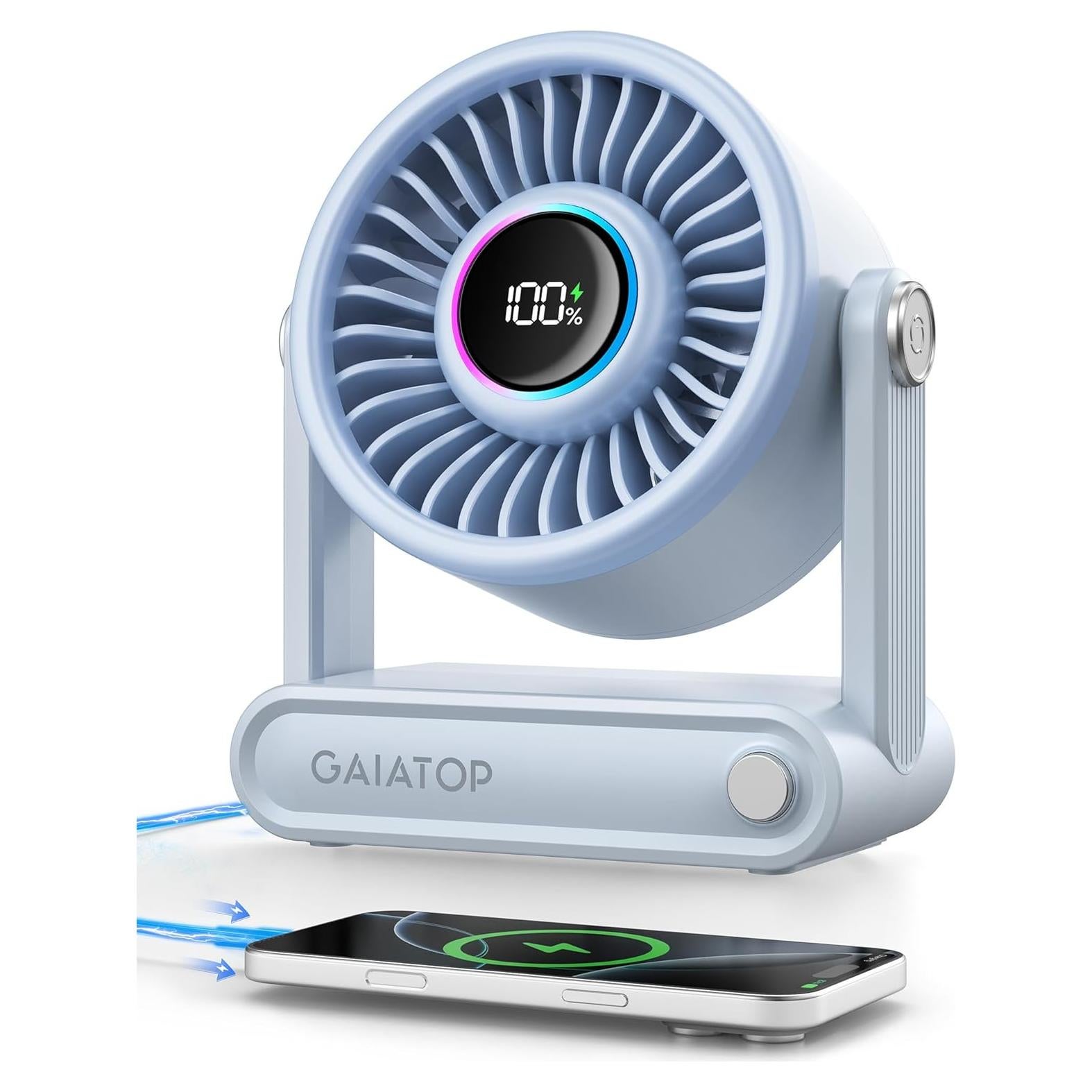 Ventilador de Escritorio Gaiatop Portátil 6000mAh Silencioso