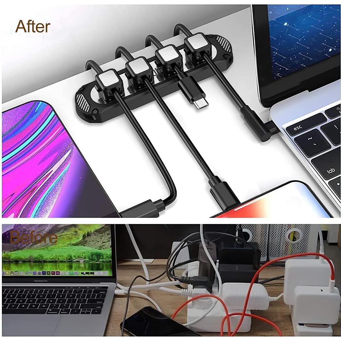 Soporte Magnético Dracool para Cables 6 Ranuras Negro