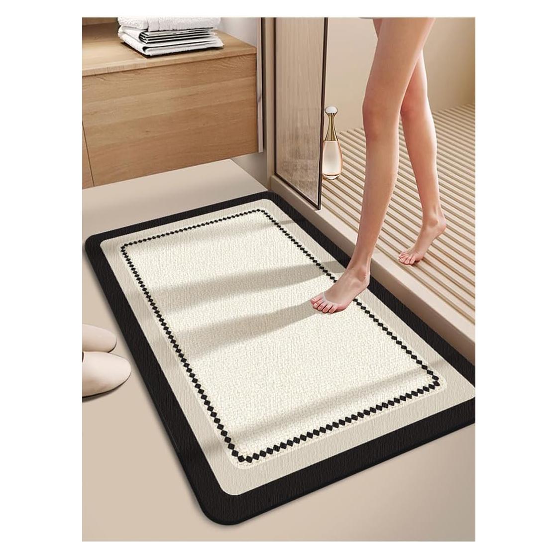 Alfombra de Baño ACCUMTEK Antideslizante 61x43cm Beige