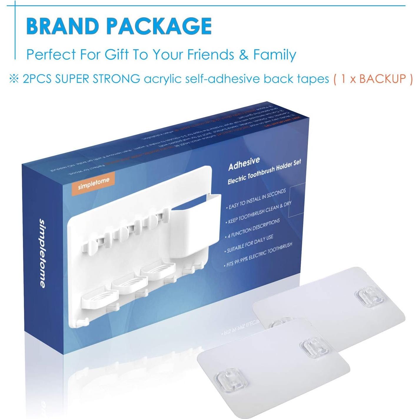 Soporte Eléctrico para Cepillos de Dientes simpletome Blanco