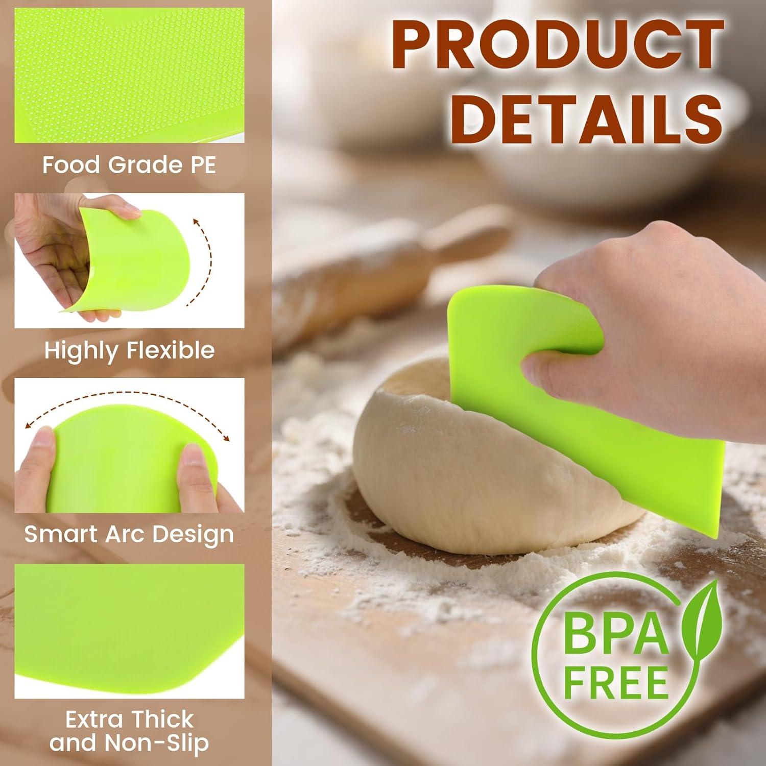 Juego de Raspadores de Masa SCHVUBENR - 3 Piezas de Acero Inoxidable