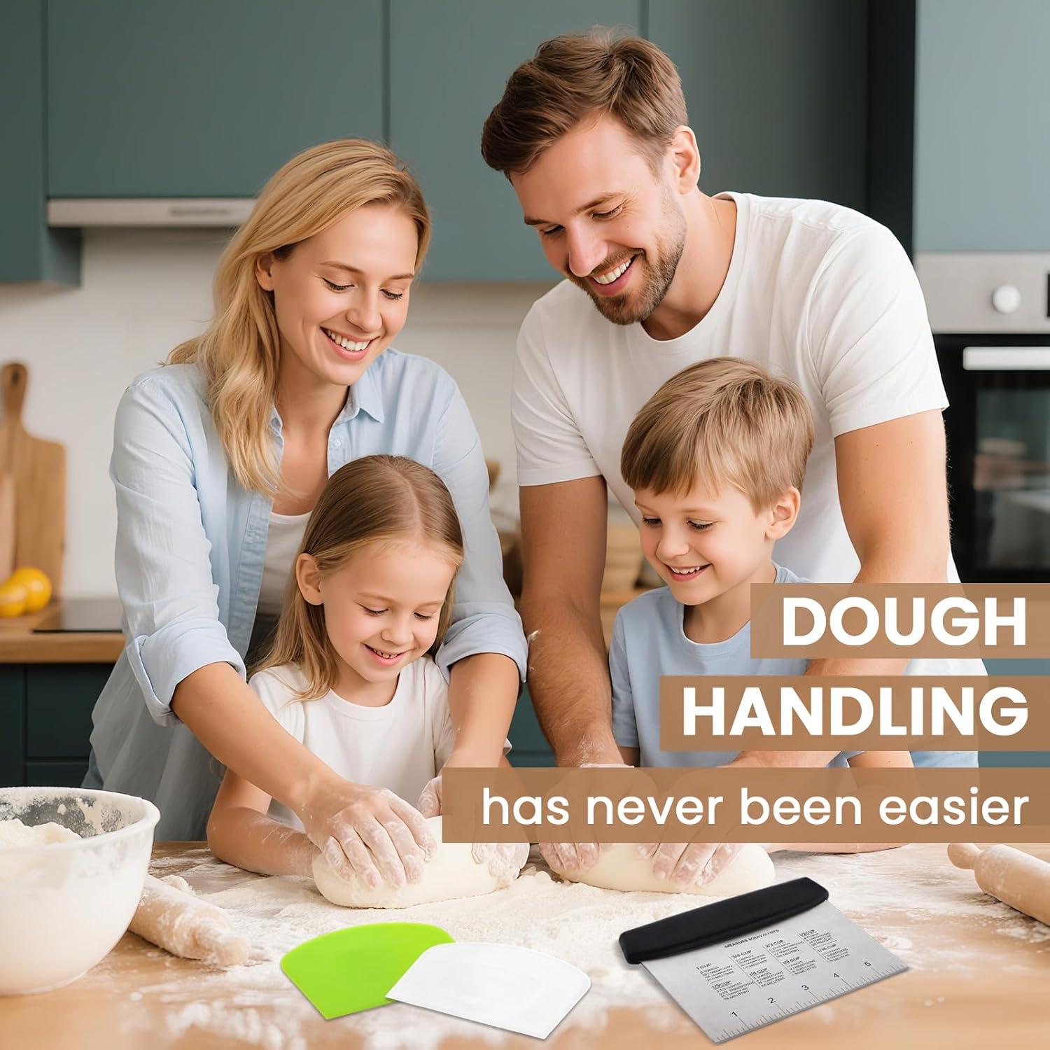 Juego de Raspadores de Masa SCHVUBENR - 3 Piezas de Acero Inoxidable