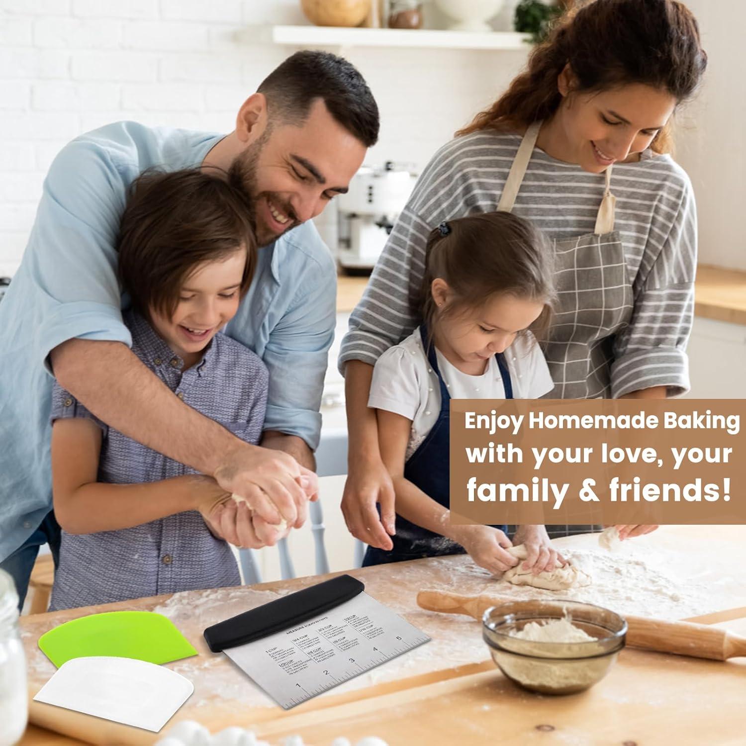 Juego de Raspadores de Masa SCHVUBENR - 3 Piezas de Acero Inoxidable