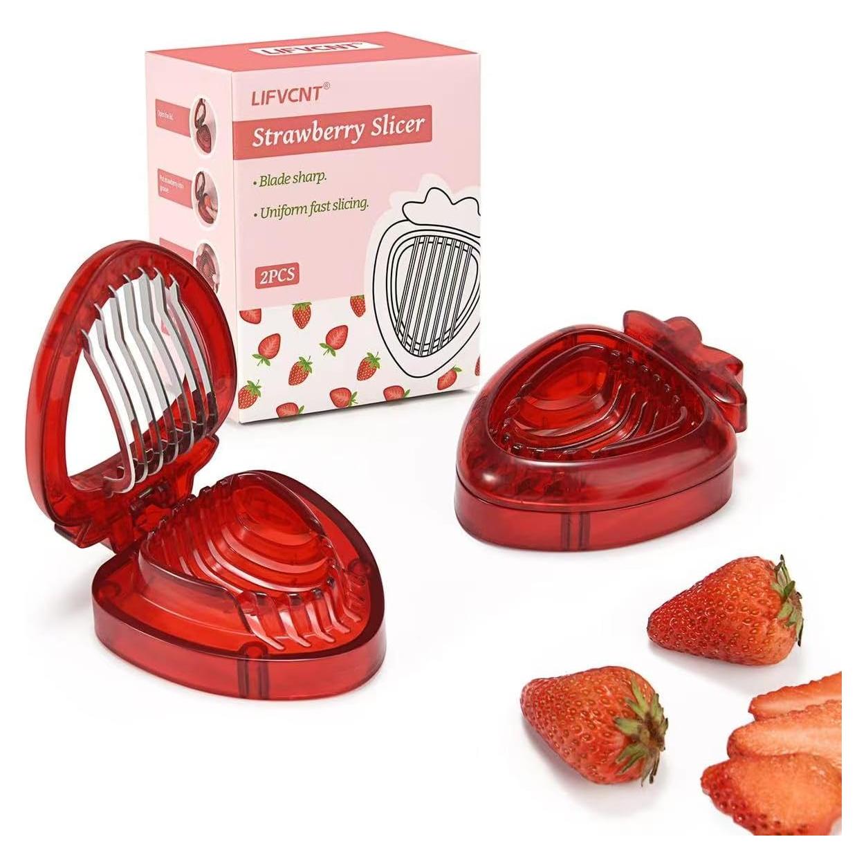 Cortador de Fresas LIFVCNT con Cuchilla de Acero Inoxidable