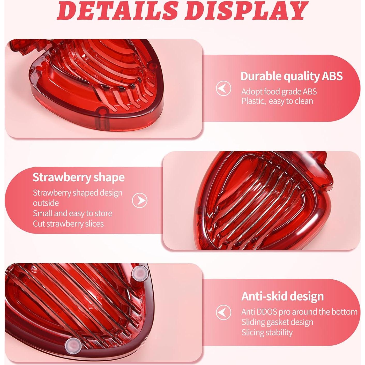 Cortador de Fresas LIFVCNT con Cuchilla de Acero Inoxidable