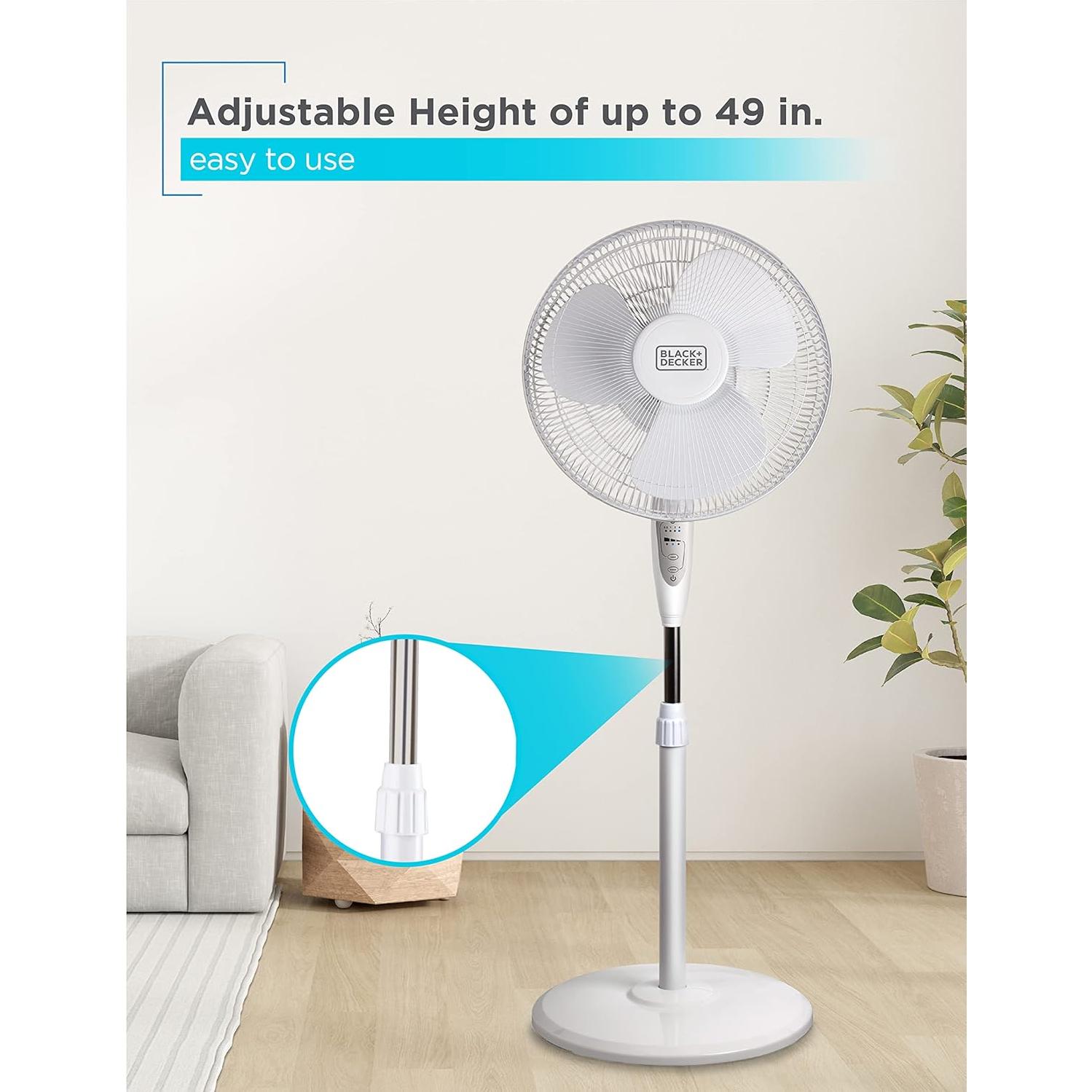 Ventilador de Pie BLACK+DECKER 16" Control Remoto Oscilante