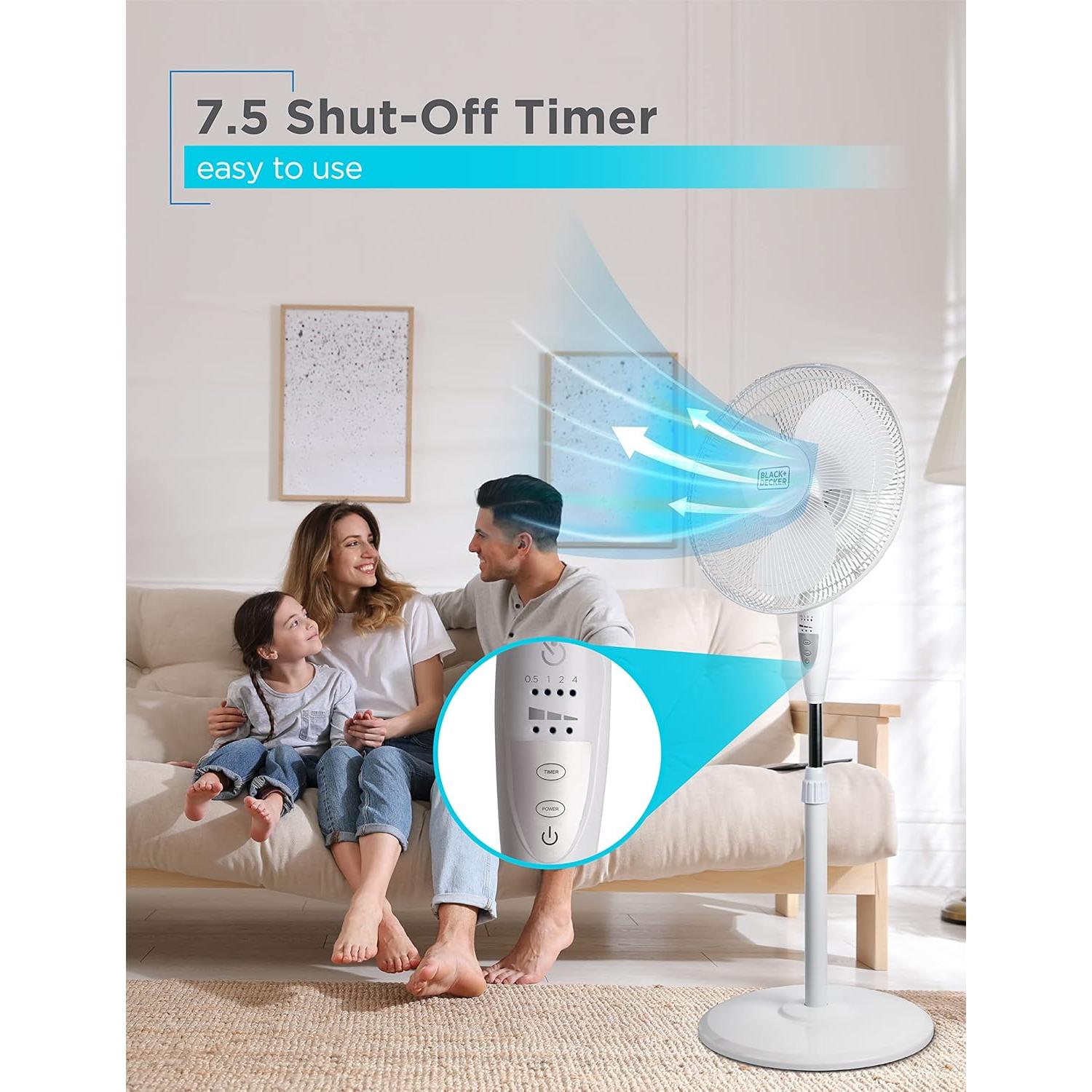 Ventilador de Pie BLACK+DECKER 16" Control Remoto Oscilante