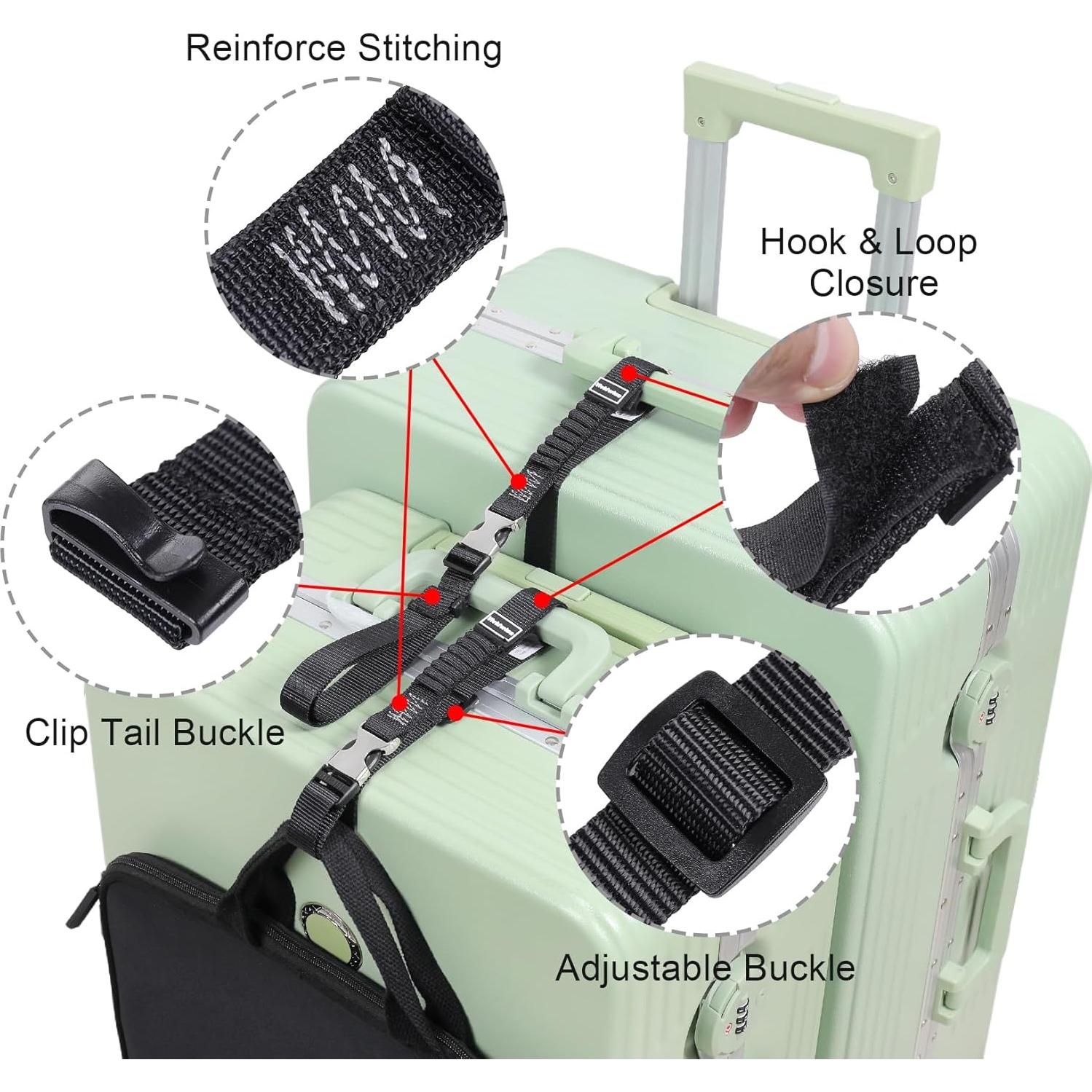 Correas de Equipaje Estirables Vividwise 53.3-93.9 cm Negro