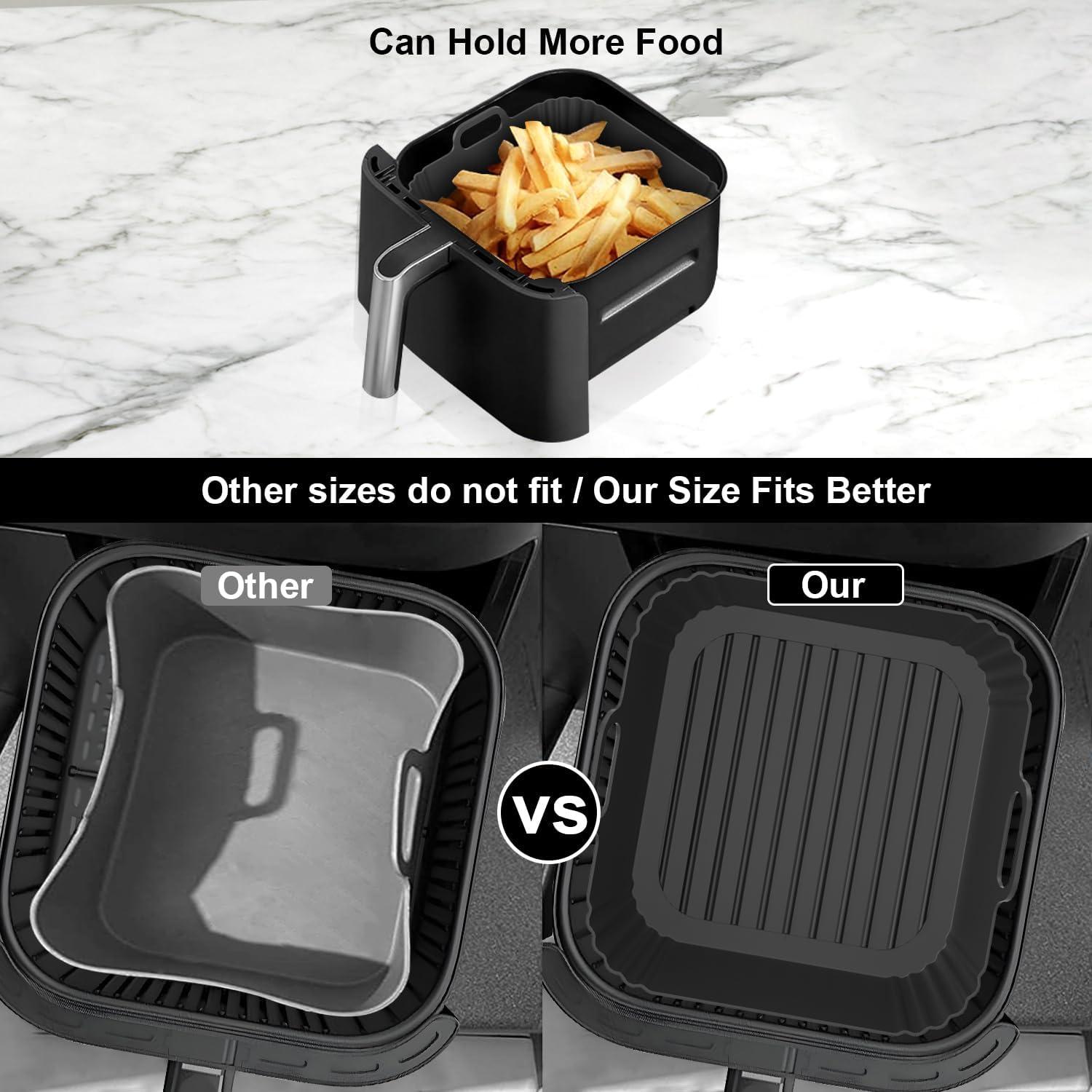 Forros de Silicona Cuadrados PINTAUR 23cm para Freidora de Aire