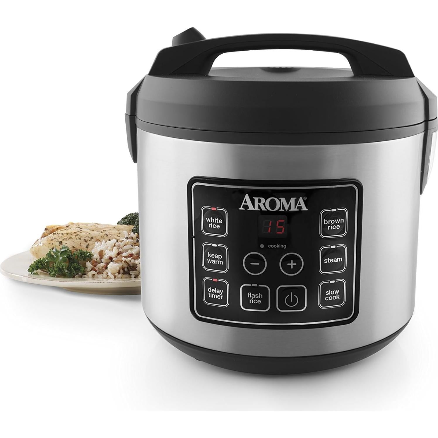 Olla Arrocera Digital Aroma 20 Tazas Acero Inoxidable ARC-150SB