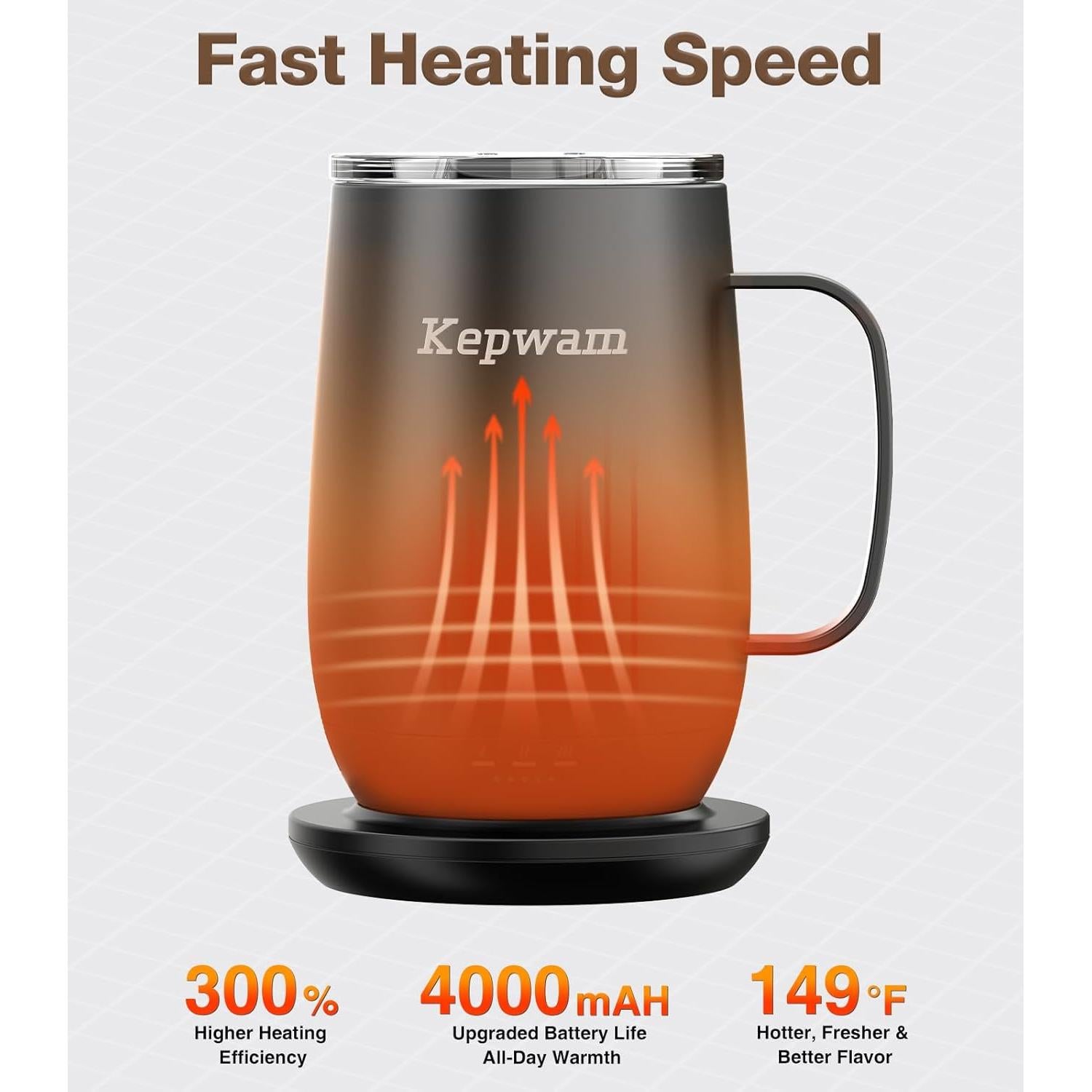 Heated Coffee Mug T2-Plus, 20oz Leading Large Capacity Self Heating Coffee Mug, Up to 8 Hrs Battery & Hot Up to 149℉, Smart Coffee Mug for Women, Men