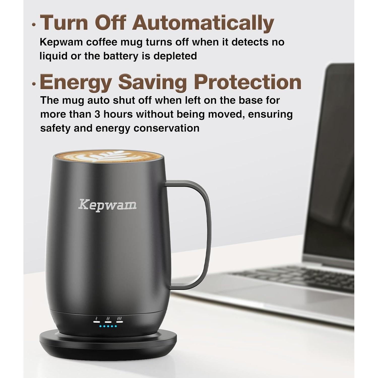 Heated Coffee Mug T2-Plus, 20oz Leading Large Capacity Self Heating Coffee Mug, Up to 8 Hrs Battery & Hot Up to 149℉, Smart Coffee Mug for Women, Men