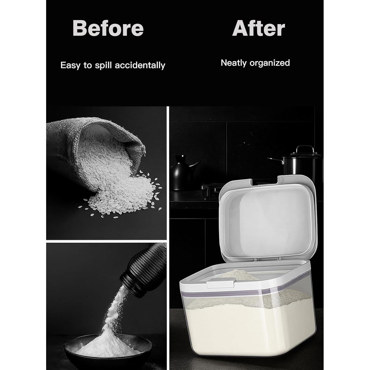 Dispensador de arroz 2.8L LivLab Mker hermético transparente