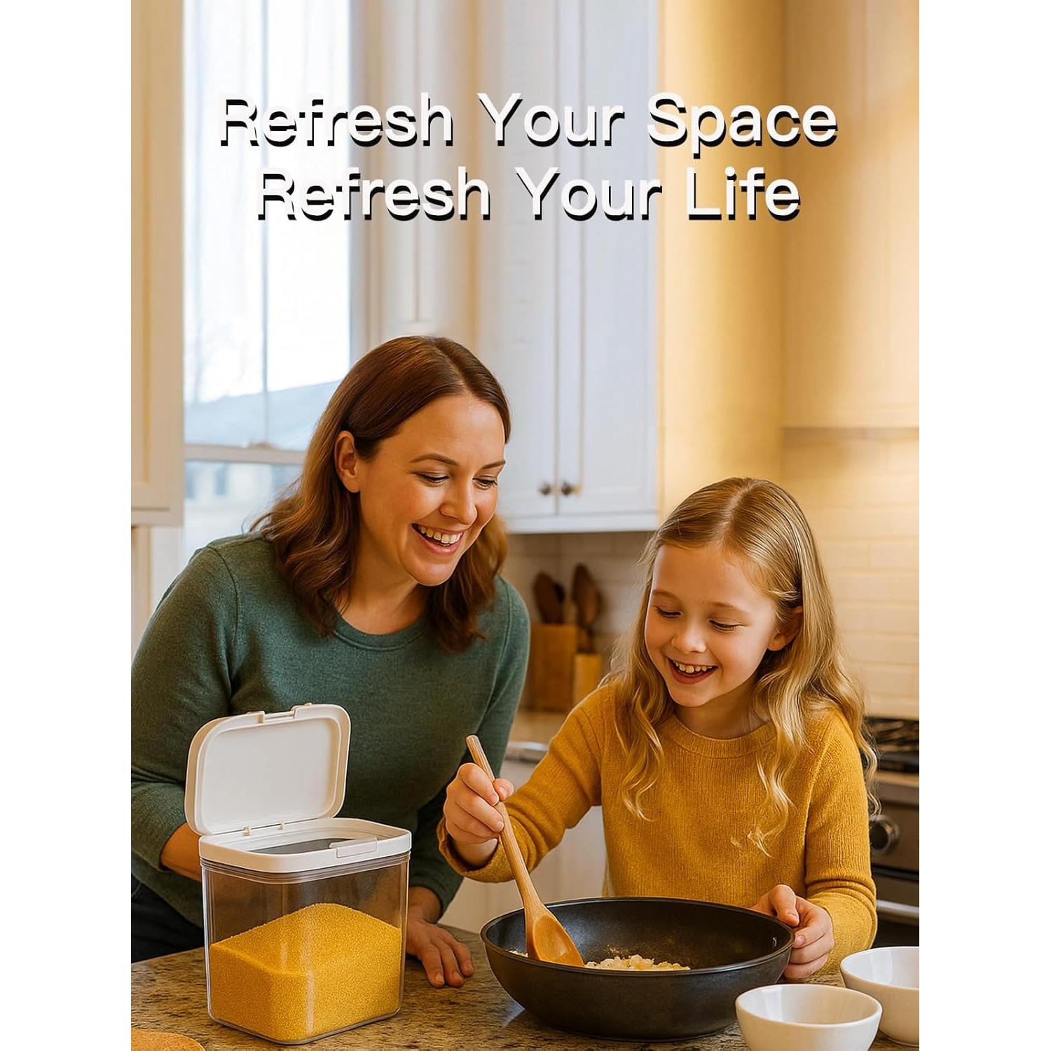 Dispensador de arroz 2.8L LivLab Mker hermético transparente