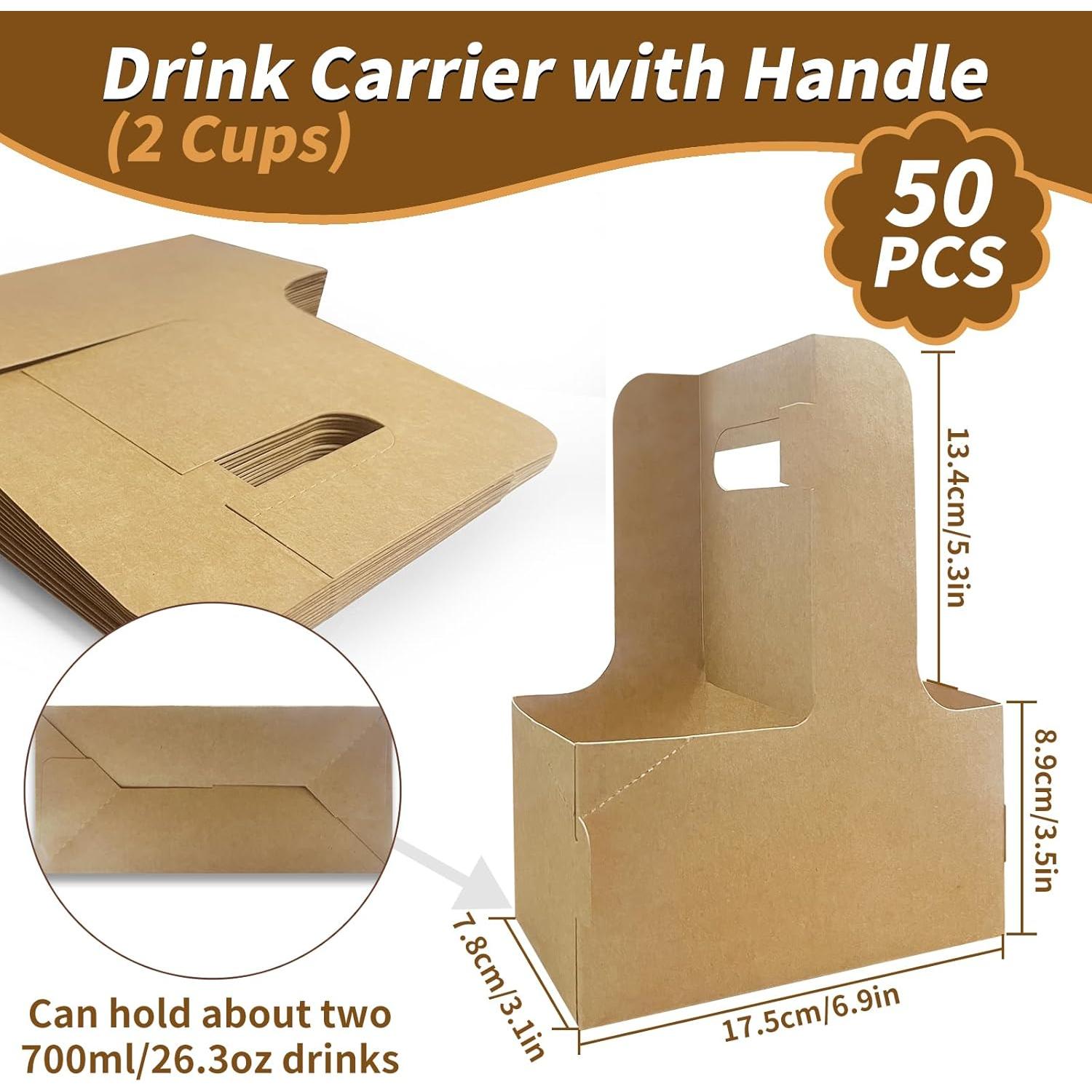 Transportador de Bebidas con Asa UrbanRoots - 50 Pcs, 2 o 4 Tazas