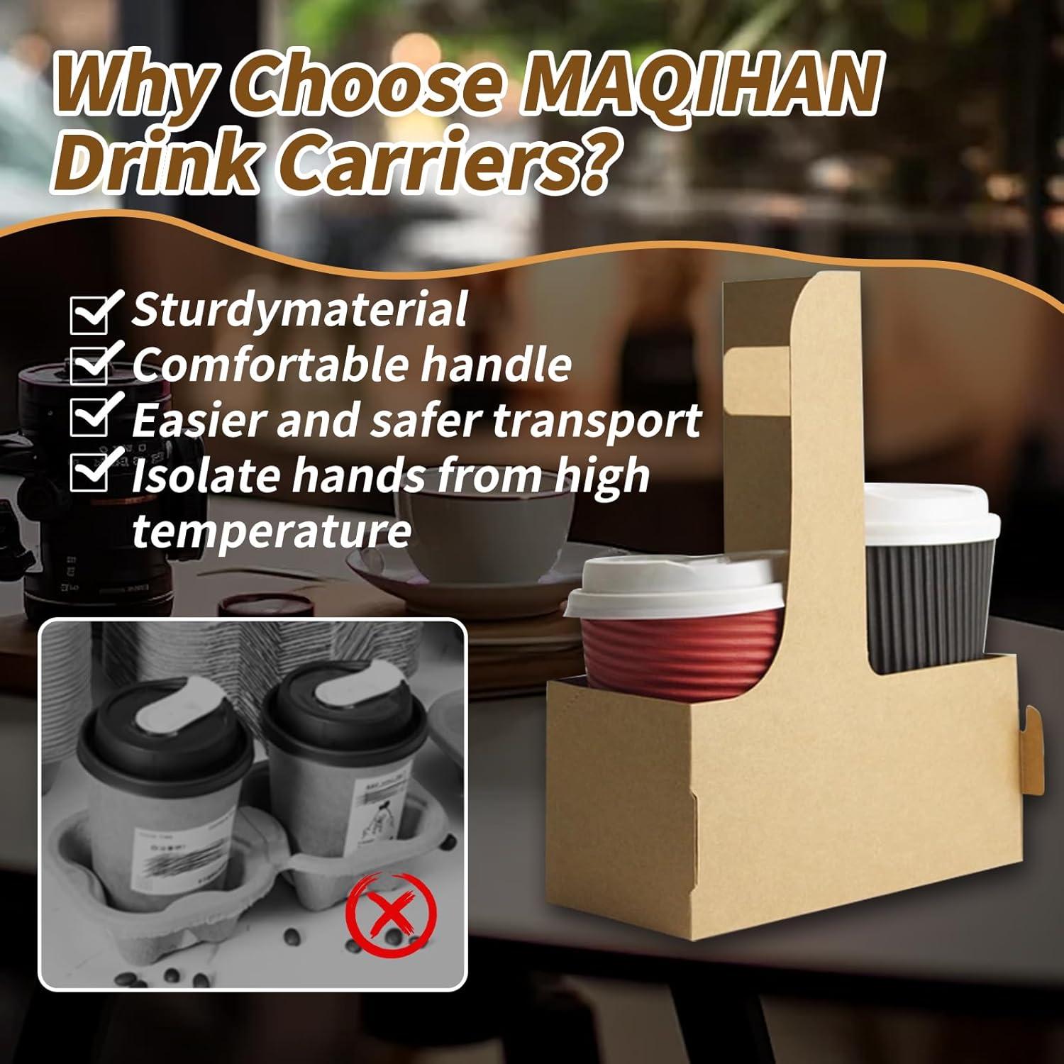 Transportador de Bebidas con Asa UrbanRoots - 50 Pcs, 2 o 4 Tazas