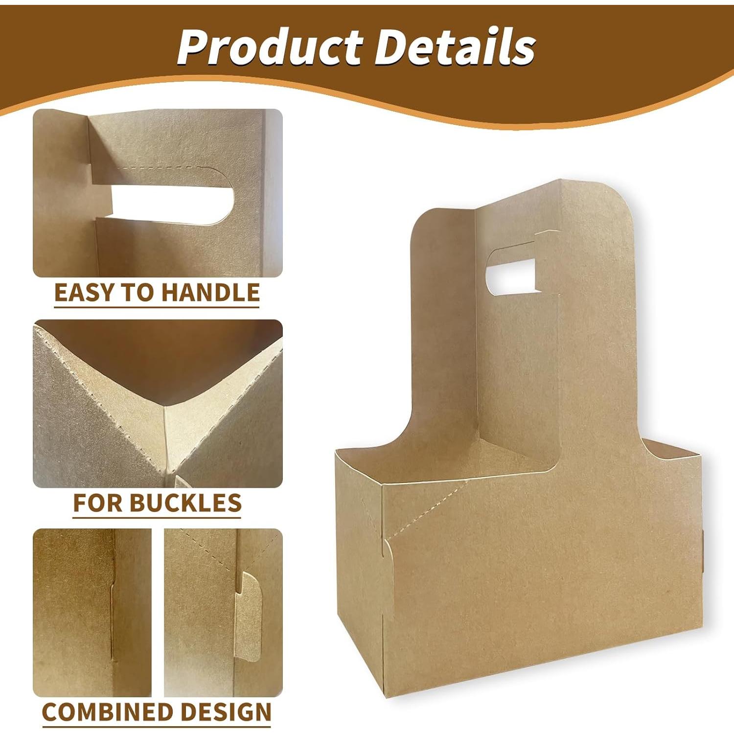 Transportador de Bebidas con Asa UrbanRoots - 50 Pcs, 2 o 4 Tazas