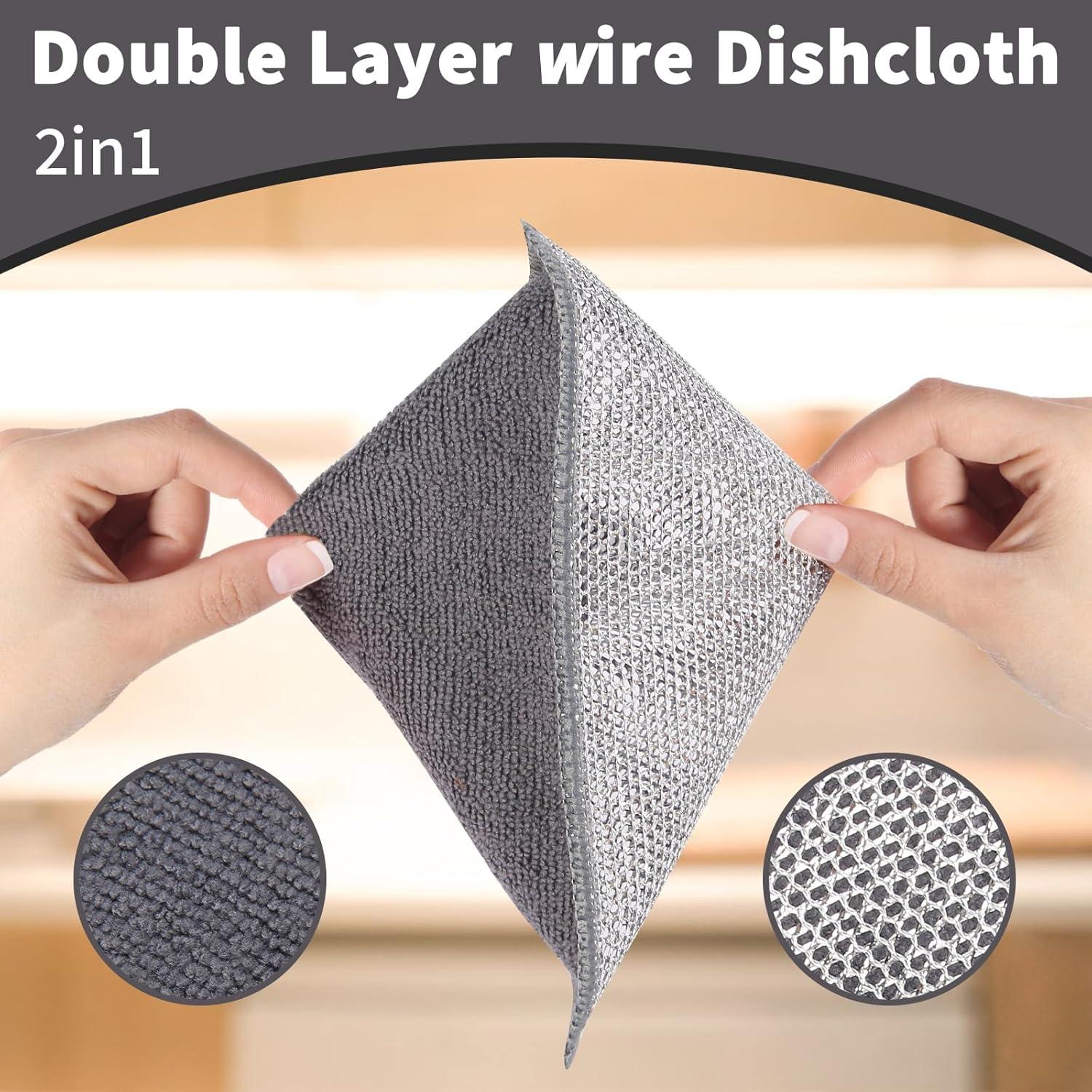 Estropajo de Acero Inoxidable PIPUHA 2 en 1 + Paño Microfibra