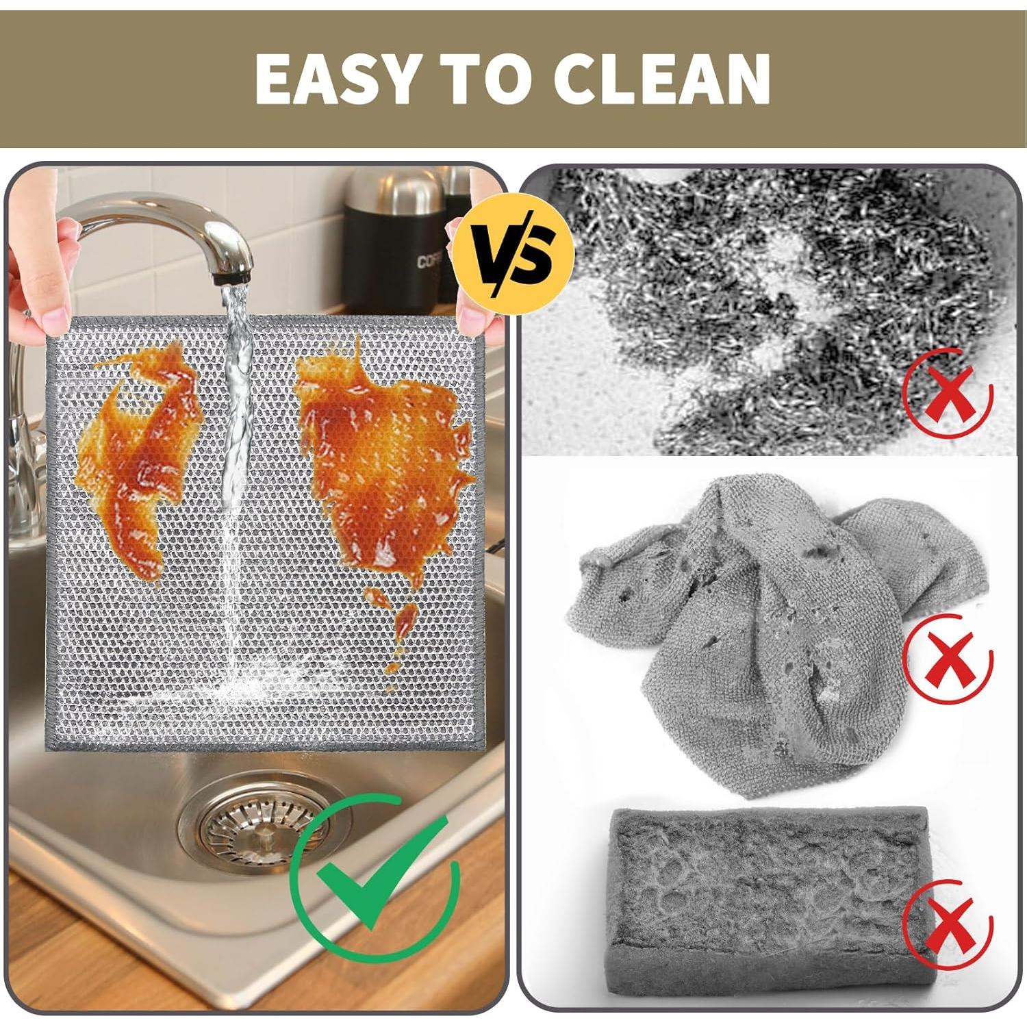 Estropajo de Acero Inoxidable PIPUHA 2 en 1 + Paño Microfibra