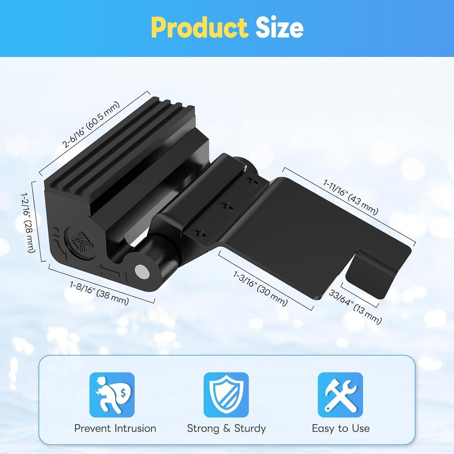Cerradura de refuerzo portátil Mixizigoz - Seguridad sin perforación
