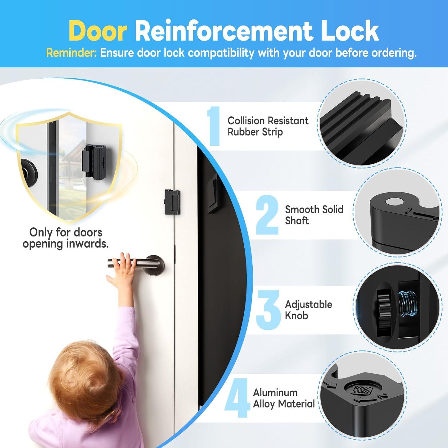 Cerradura de refuerzo portátil Mixizigoz - Seguridad sin perforación