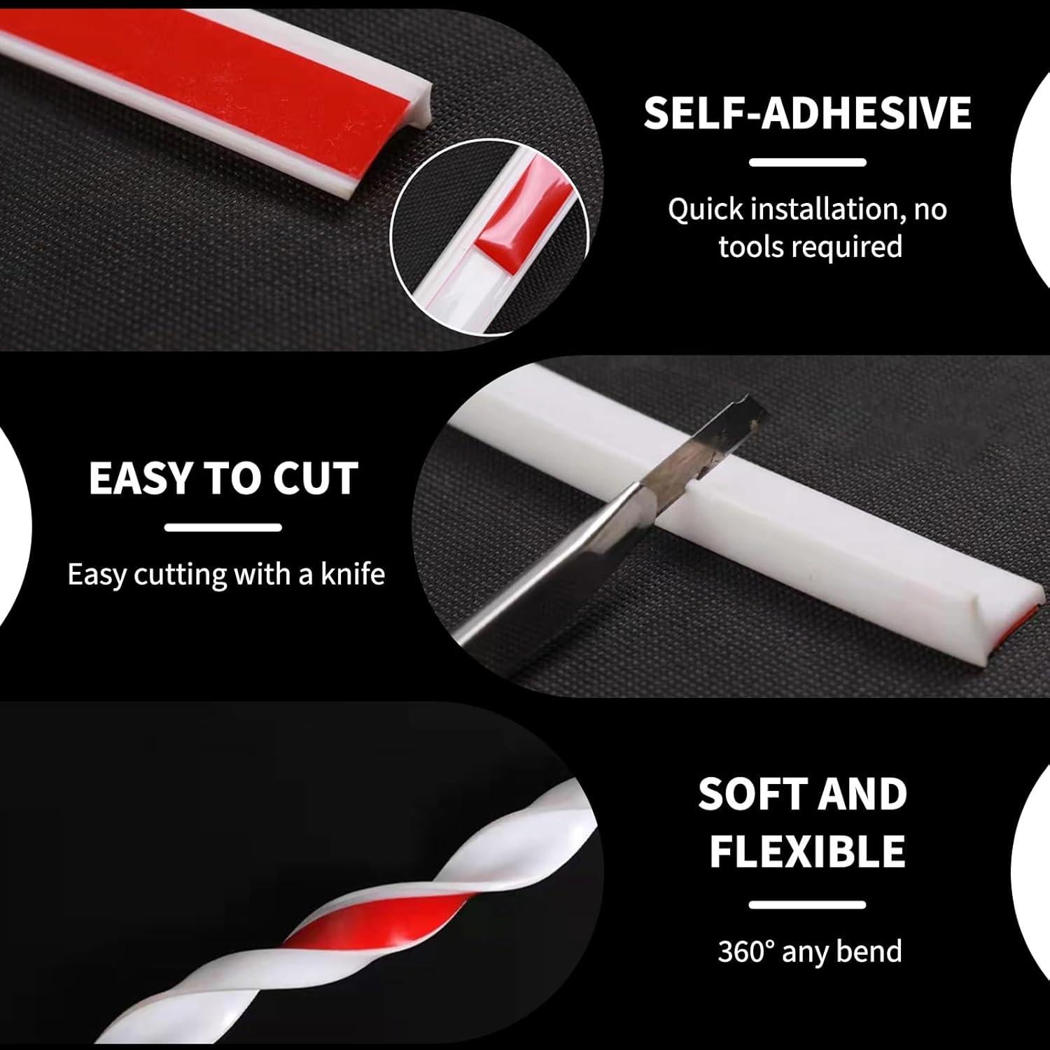 Dique de Agua Plegable KXNHFS 2M Negro para Ducha