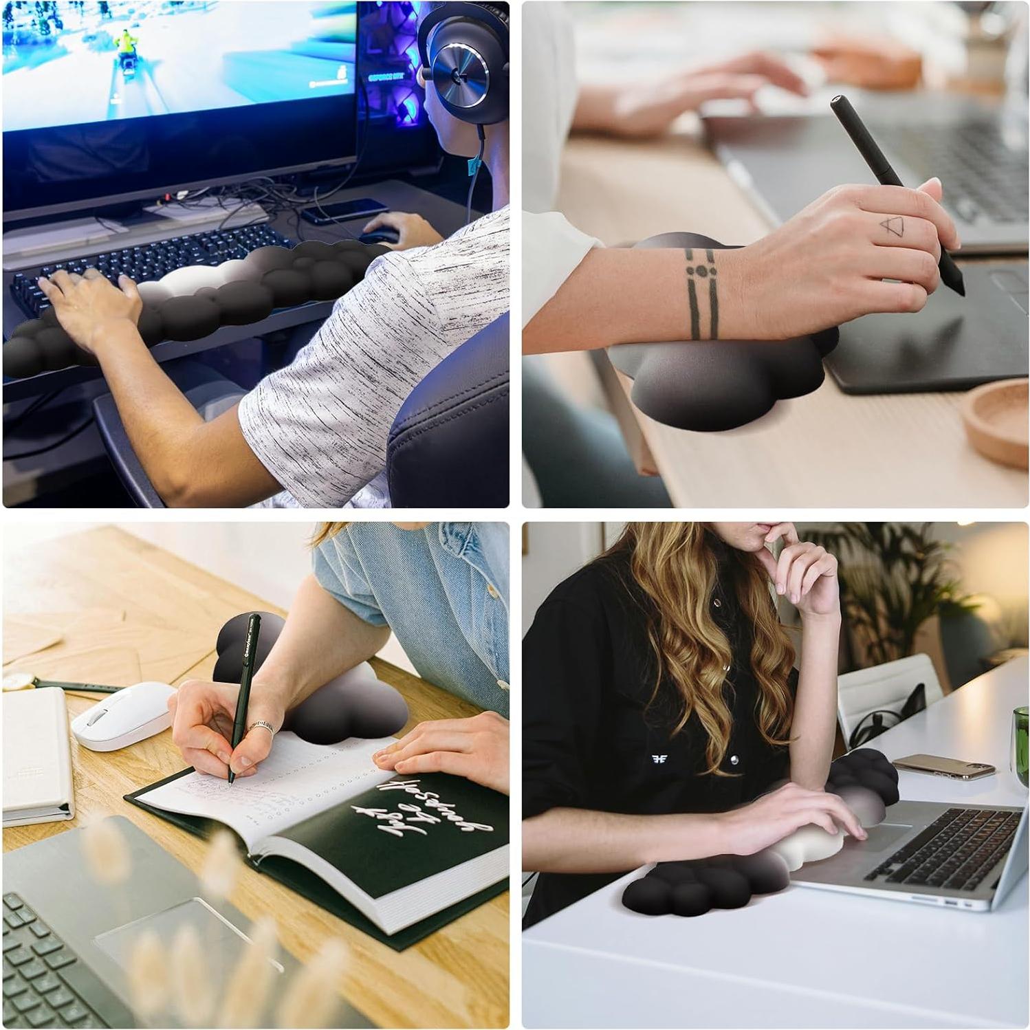 Reposamuñecas Ergonómico Nube XHKDSYMC - 2 Piezas Negro