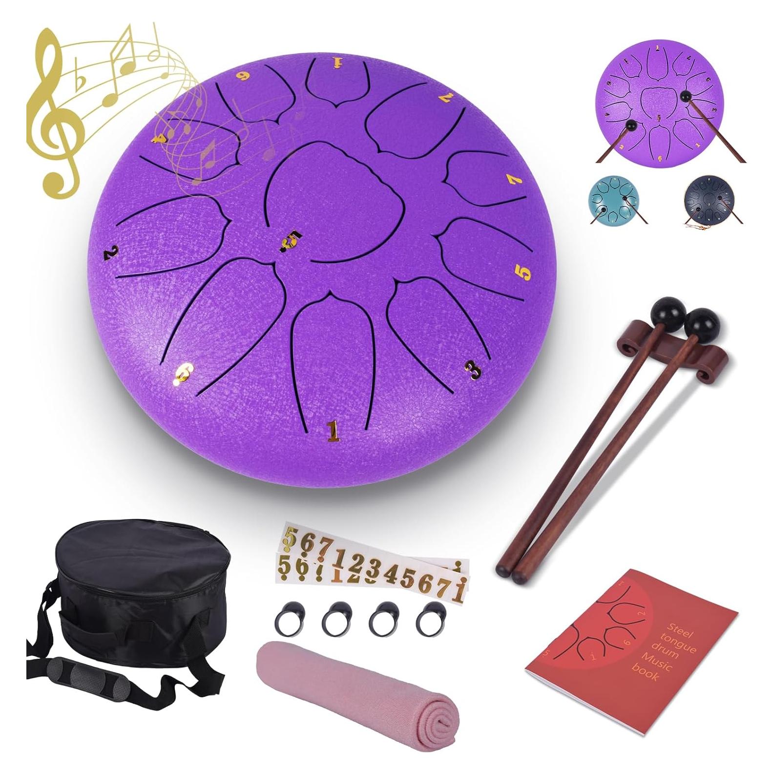 Tambor de Lengua de Acero 10" 11 Notas Heyfriday Lavanda