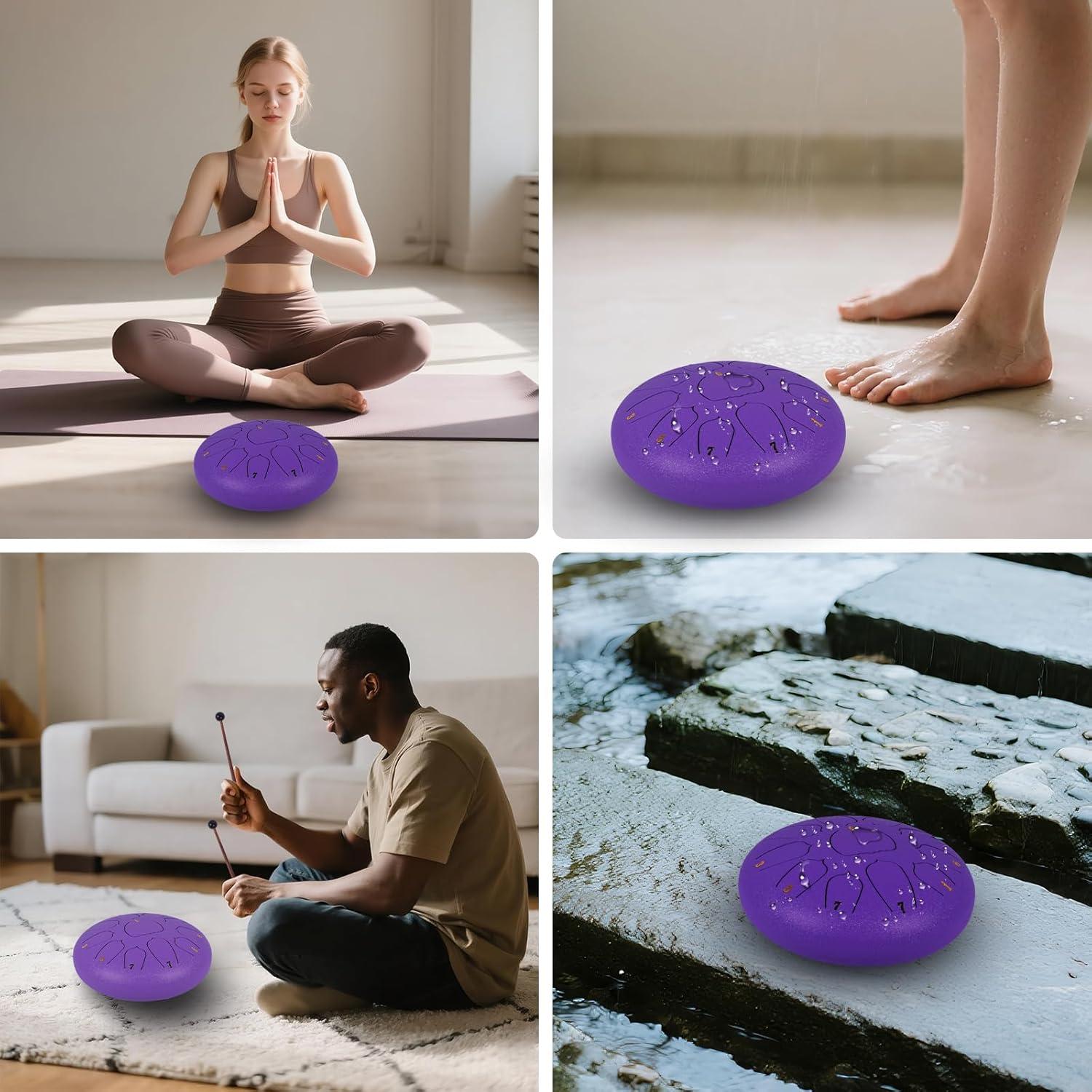 Tambor de Lengua de Acero 10" 11 Notas Heyfriday Lavanda