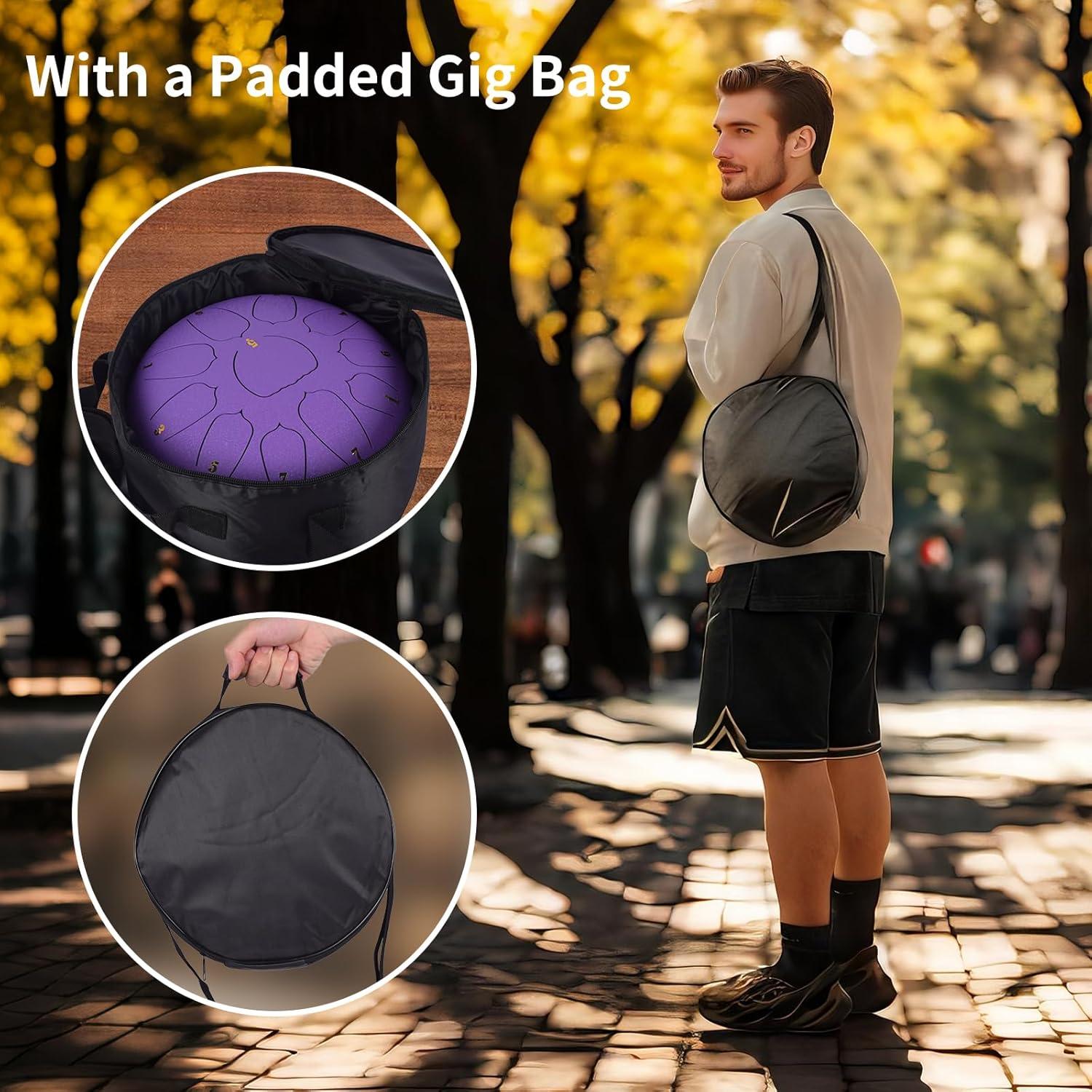 Tambor de Lengua de Acero 10" 11 Notas Heyfriday Lavanda