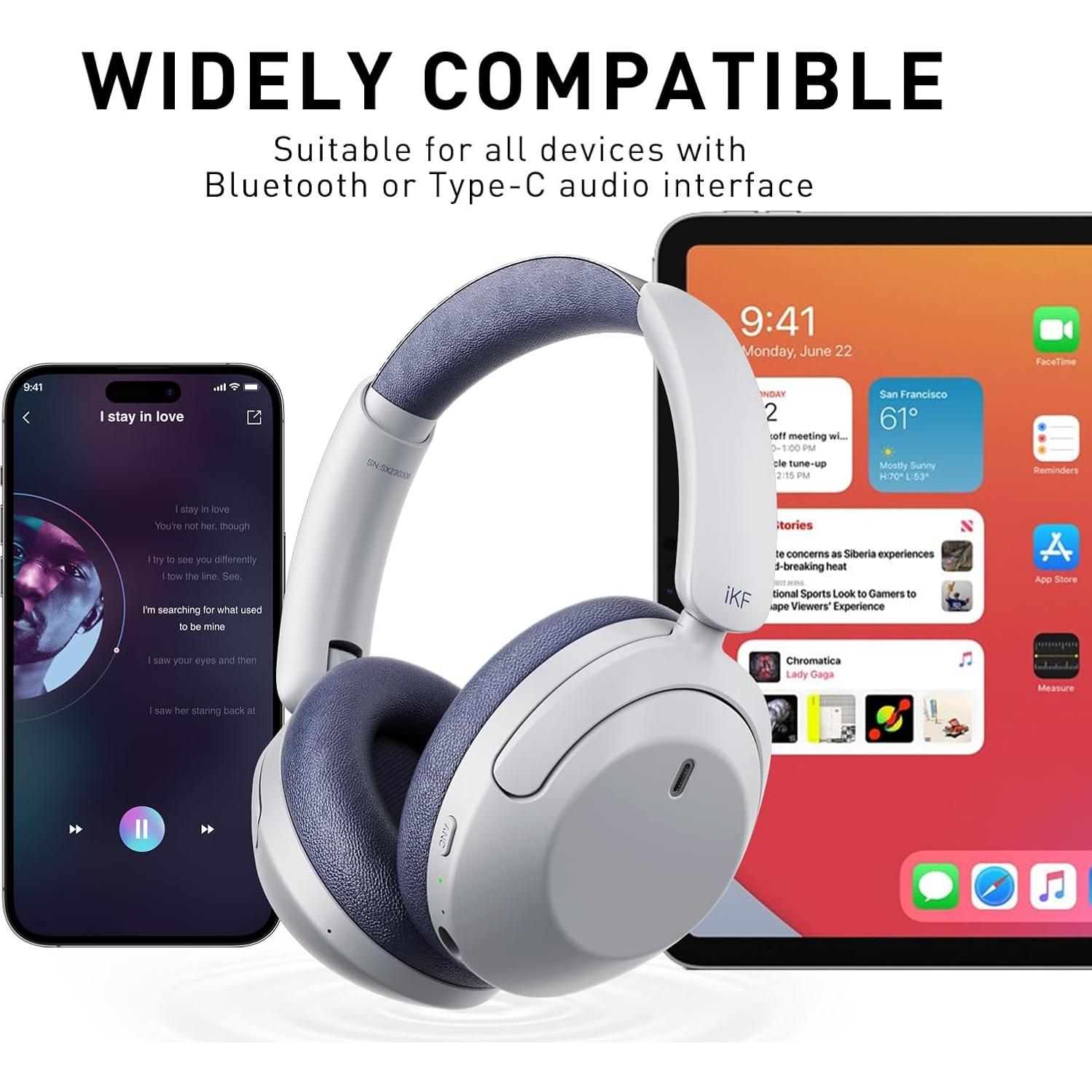 Auriculares Inalámbricos iKF-T3 Bluetooth 5.3 ANC 125H Azul