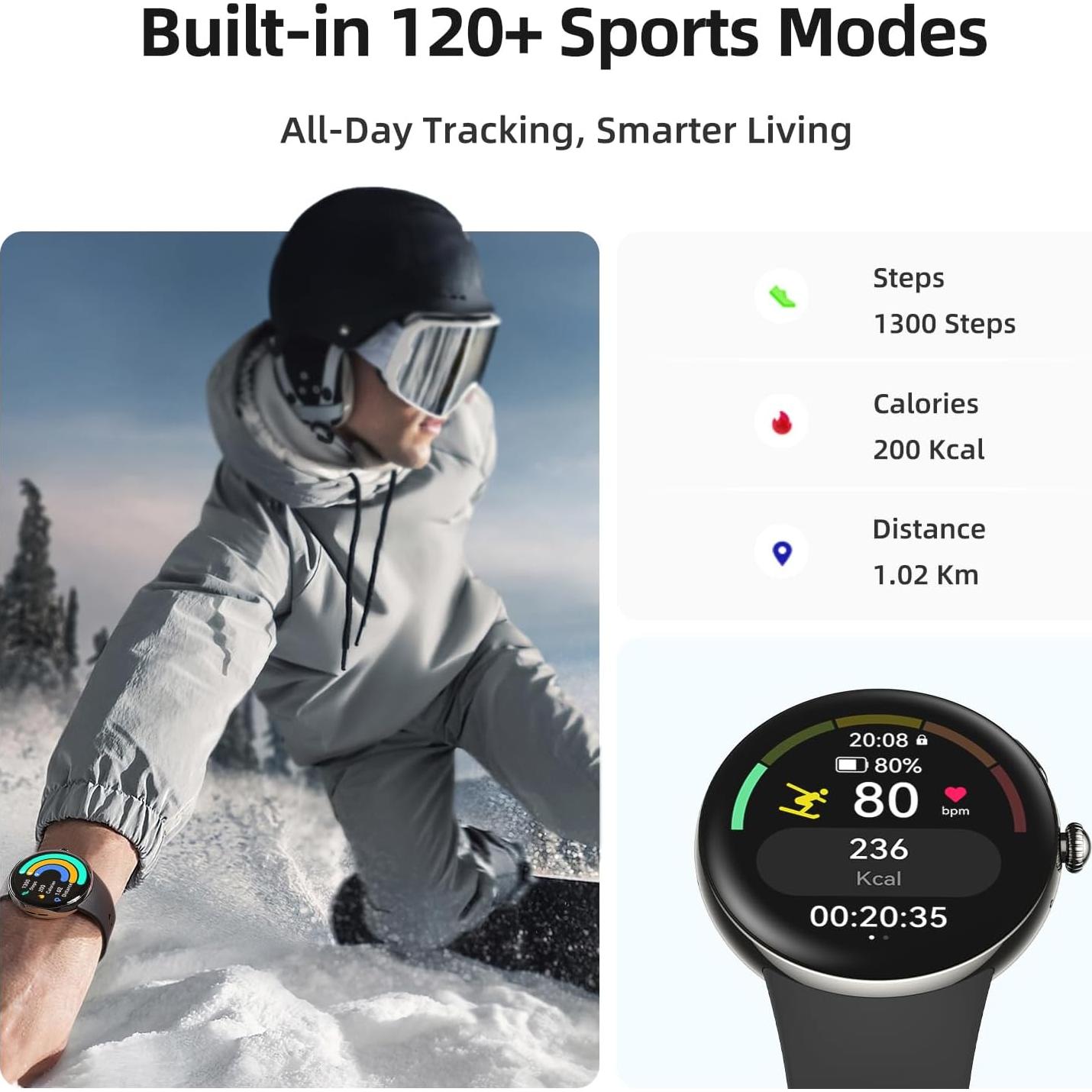 Reloj Inteligente Parsonver LW51 AMOLED 43mm Negro Fitness