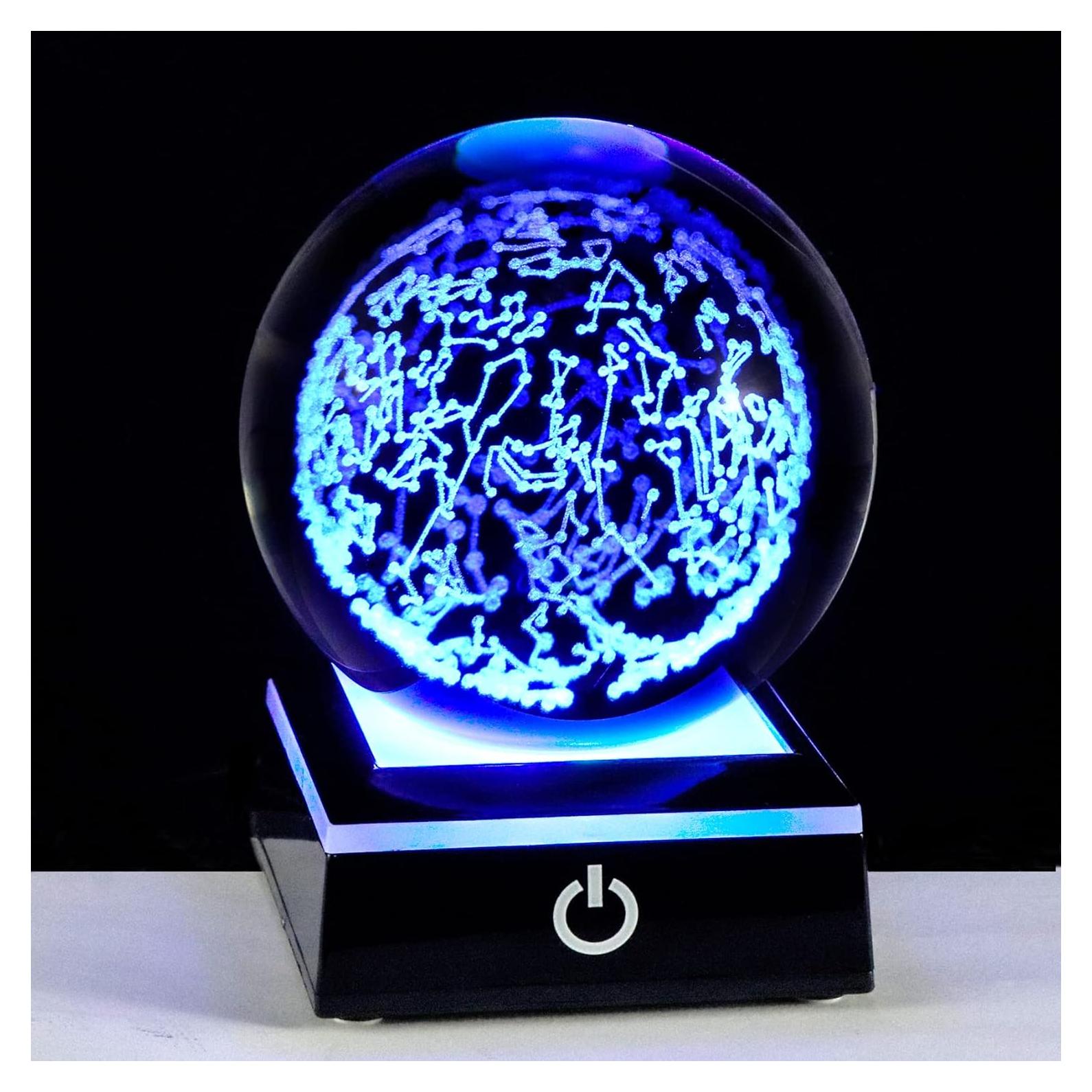 Esfera de Cristal Mapa Estelar Qianwei con Base LED Táctil