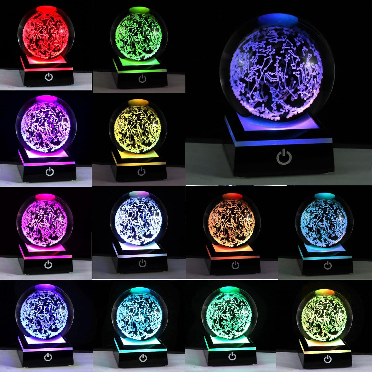 Esfera de Cristal Mapa Estelar Qianwei con Base LED Táctil