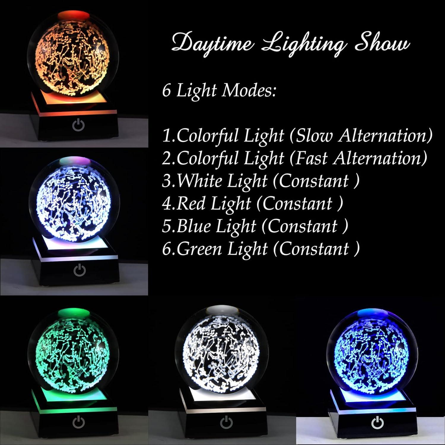 Esfera de Cristal Mapa Estelar Qianwei con Base LED Táctil