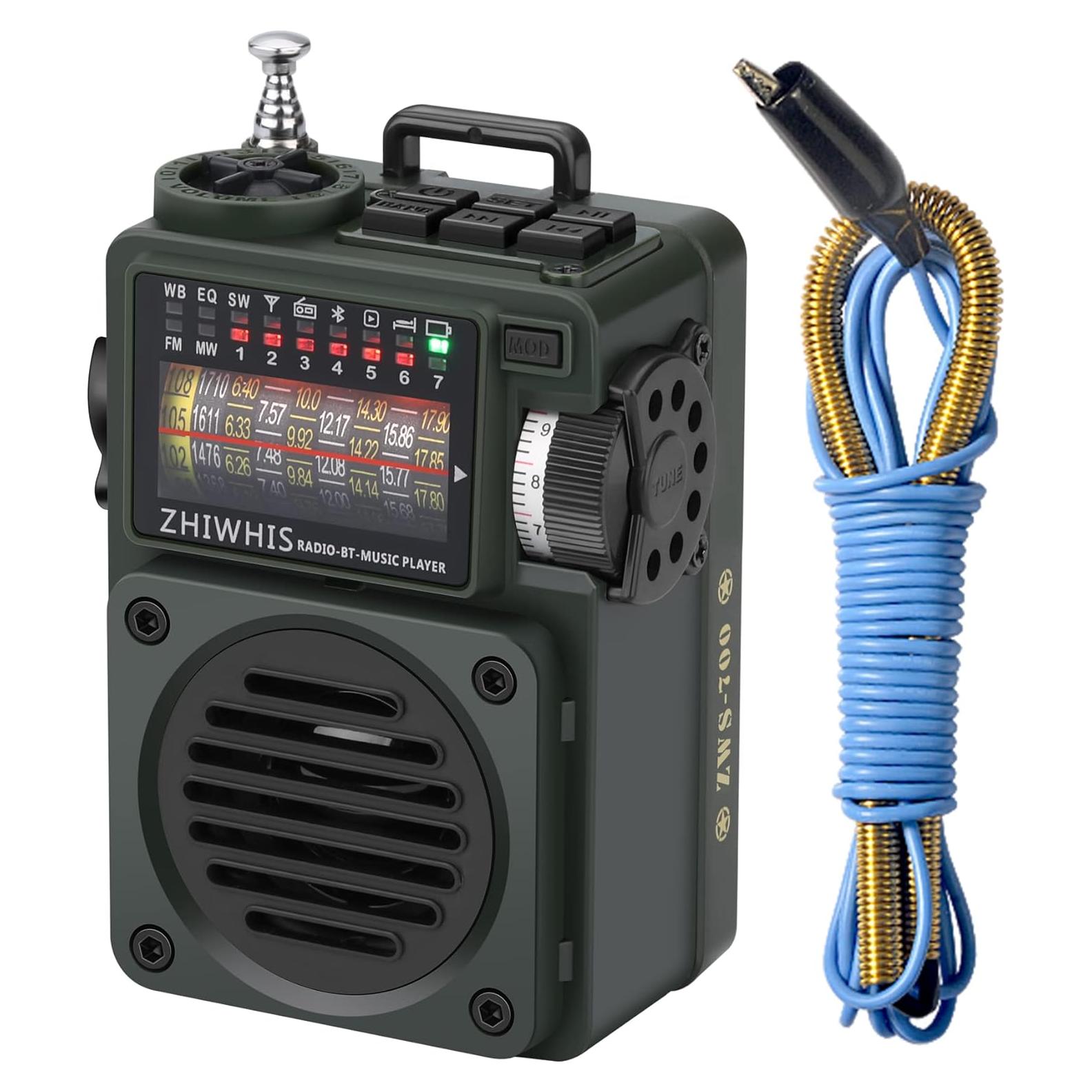 Radio Portátil ZHIWHIS ZWS-700 Bluetooth y MP3 con Temporizador