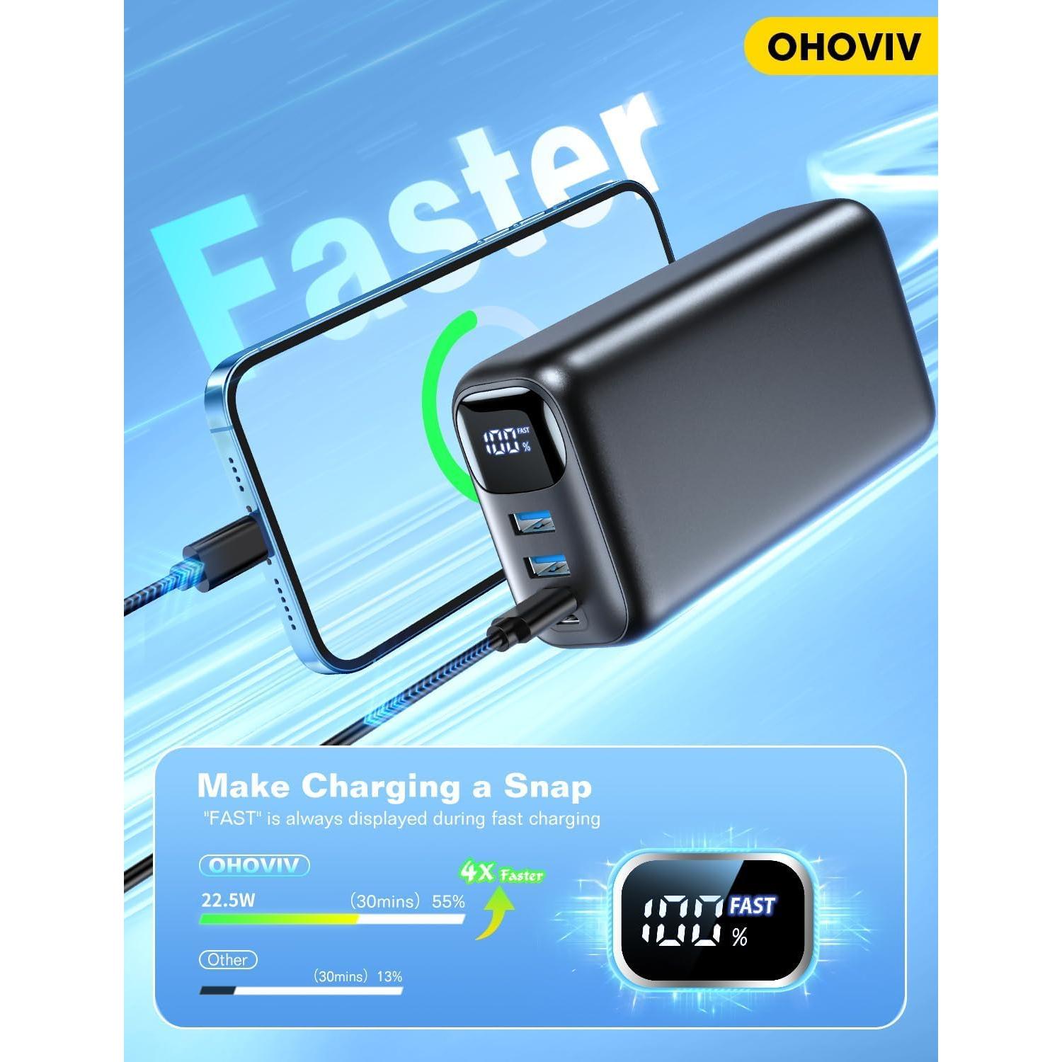 Cargador Portátil 50000mAh OHOVIV Carga Rápida 22.5W USB-C