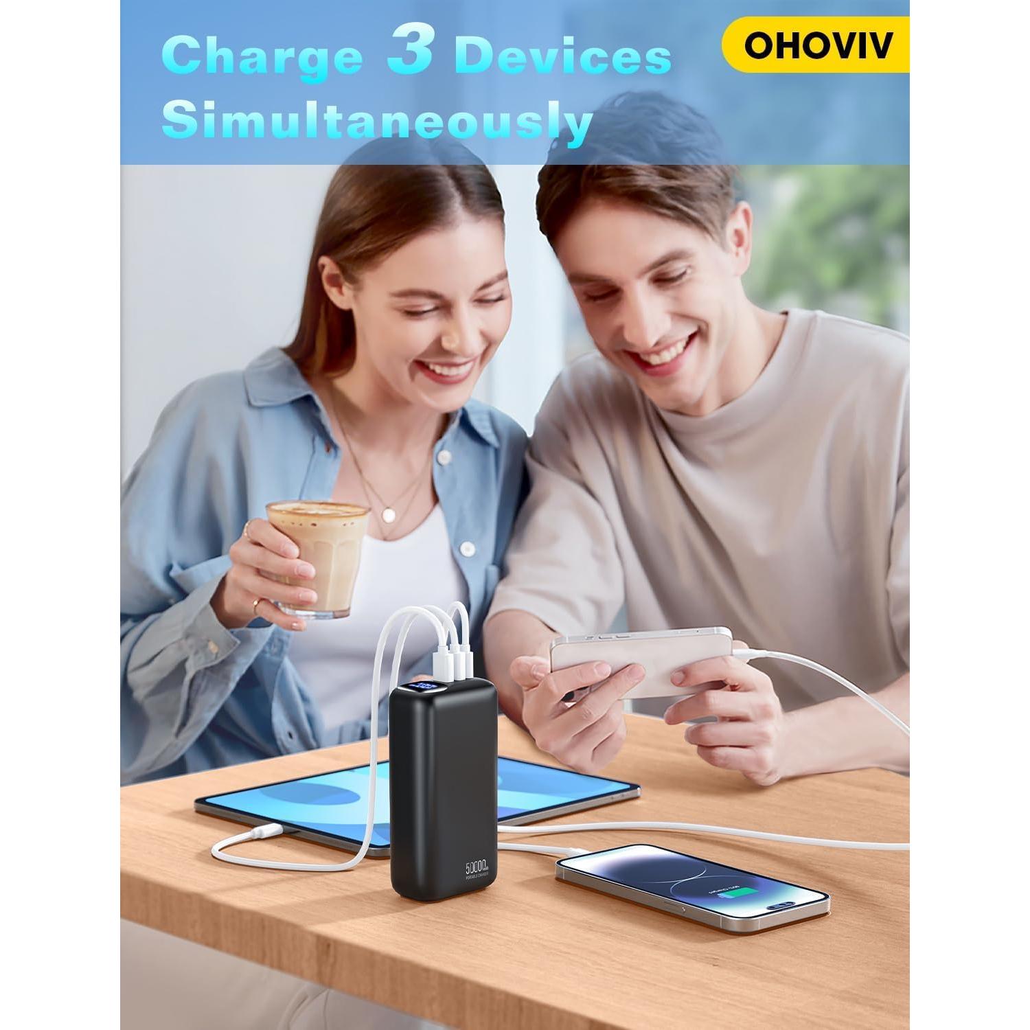 Cargador Portátil 50000mAh OHOVIV Carga Rápida 22.5W USB-C