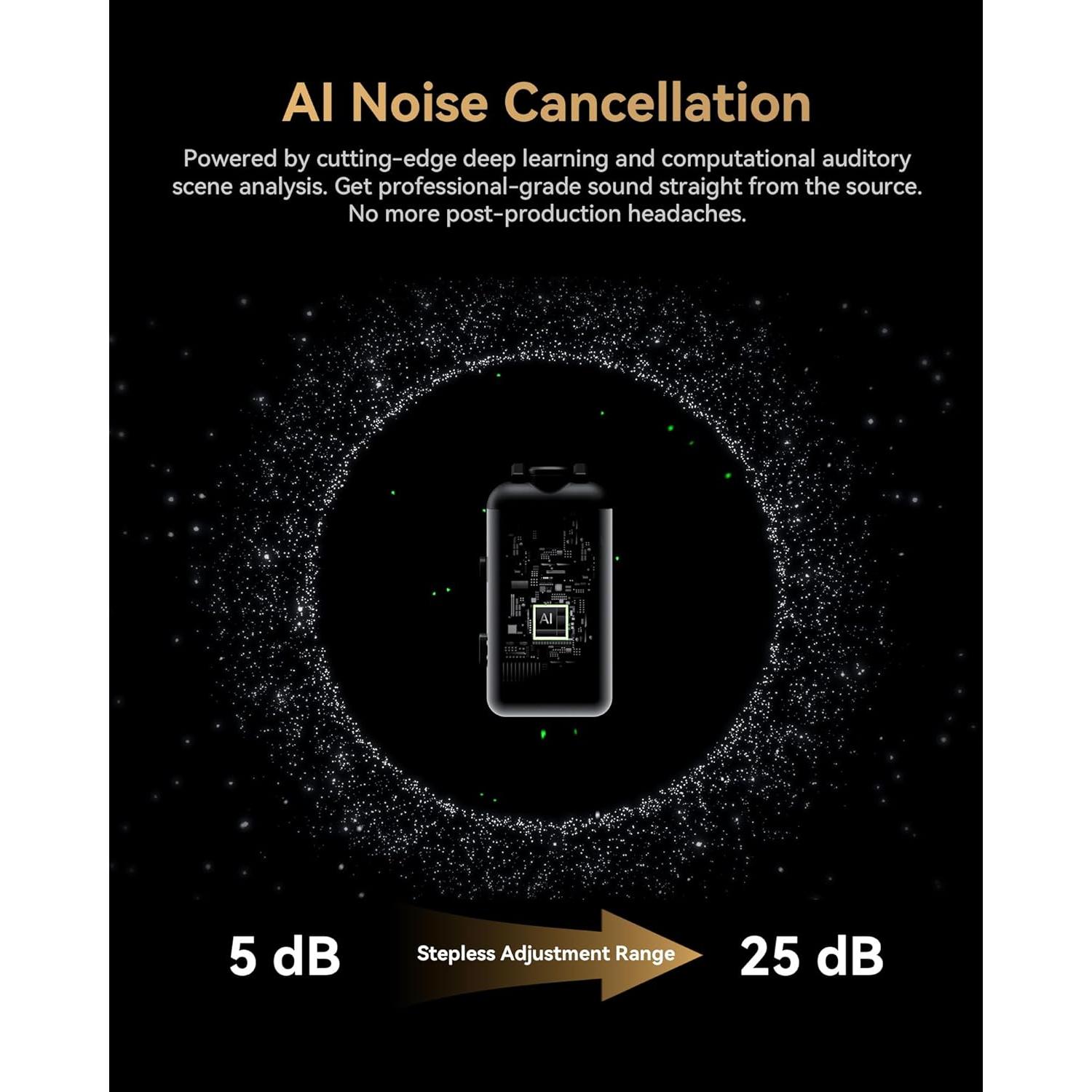 Micrófono Inalámbrico Hollyland Lark MAX 2, 340m, 36H Batería