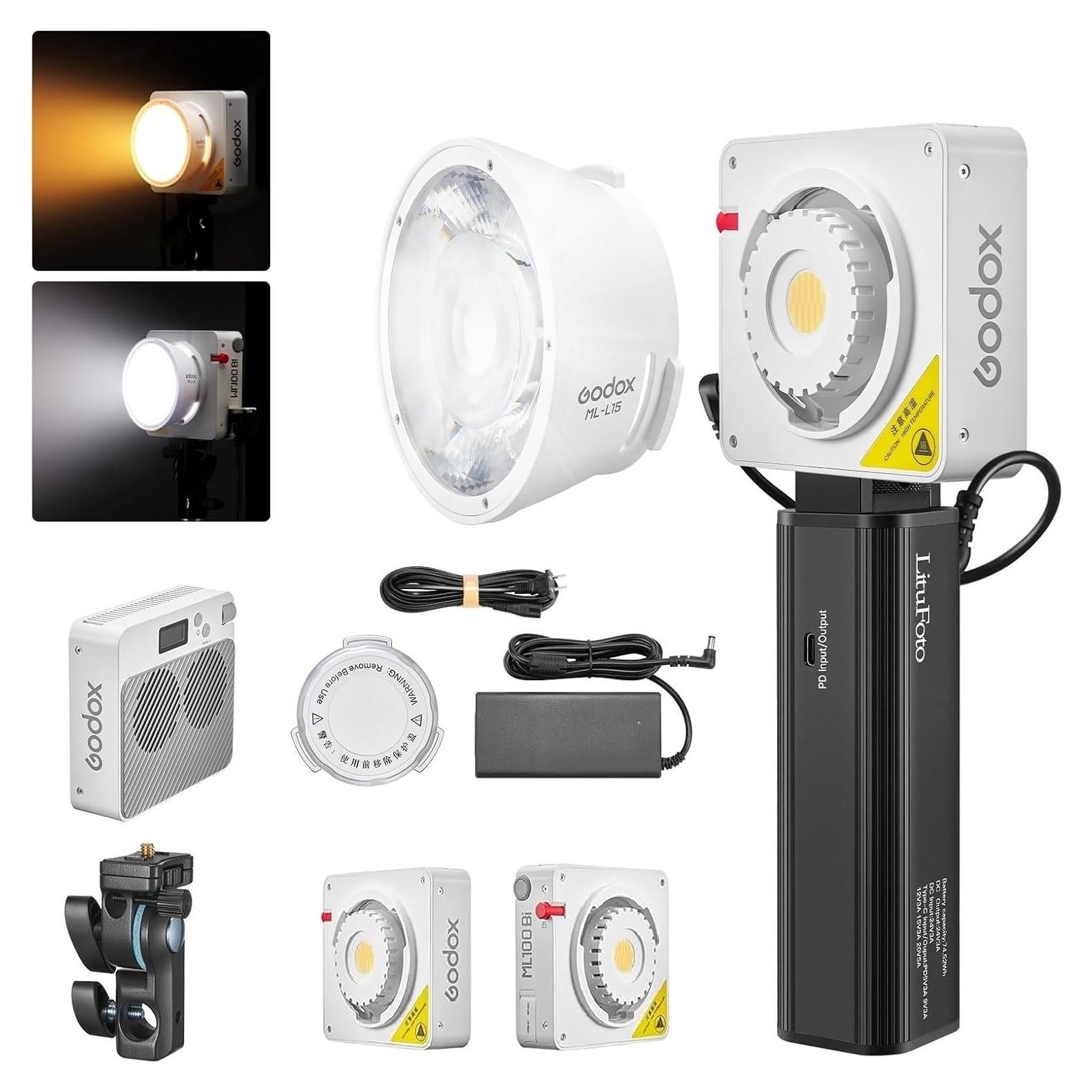 Godox ML100Bi 120W Luz LED Bi-Color 2800K-6500K para Video