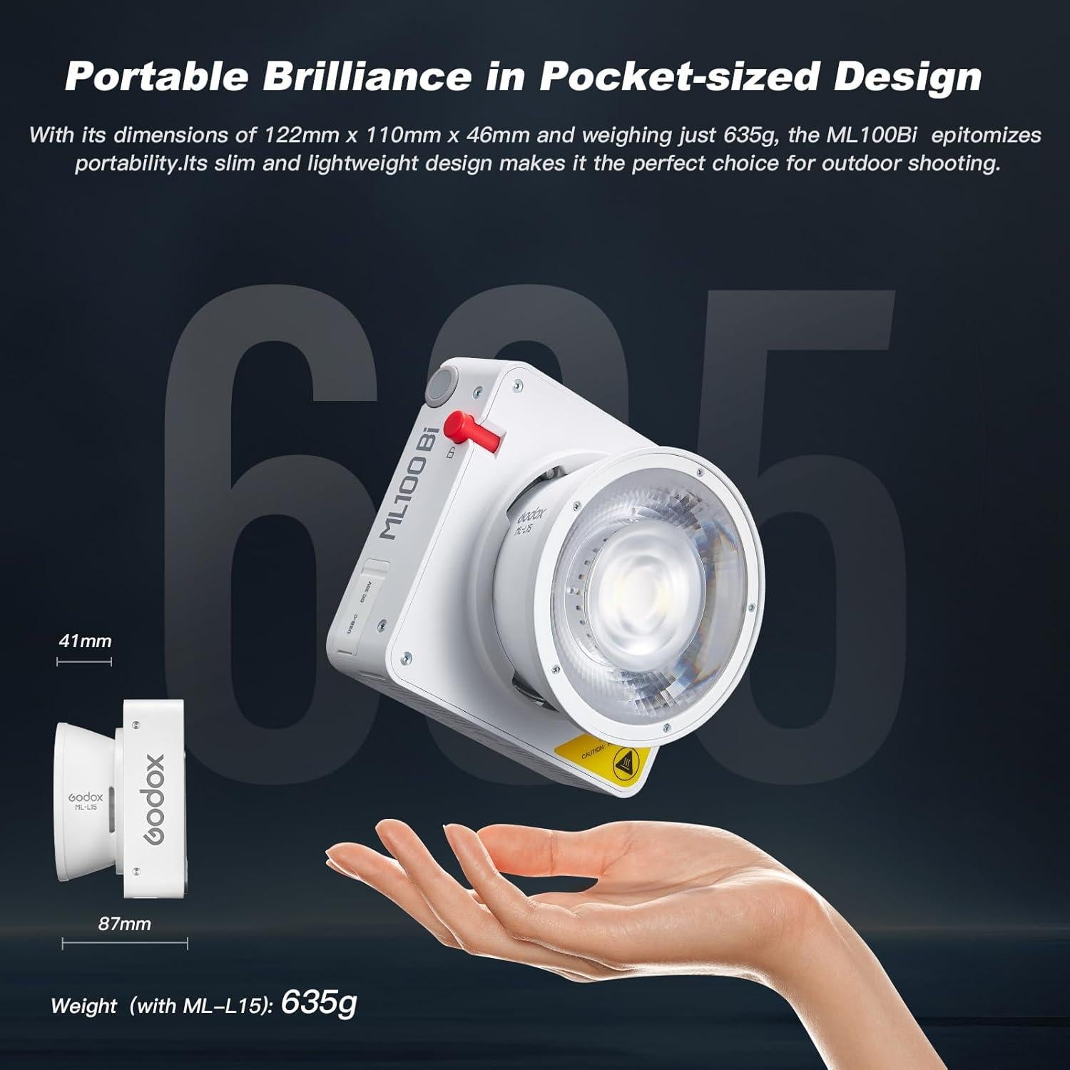 Godox ML100Bi 120W Luz LED Bi-Color 2800K-6500K para Video