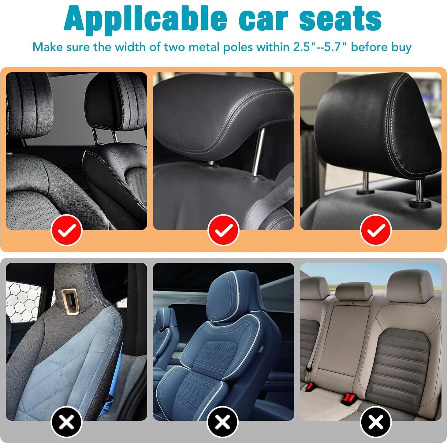 Cojín de Cabeza Ajustable Heapany para Asiento de Coche Beige