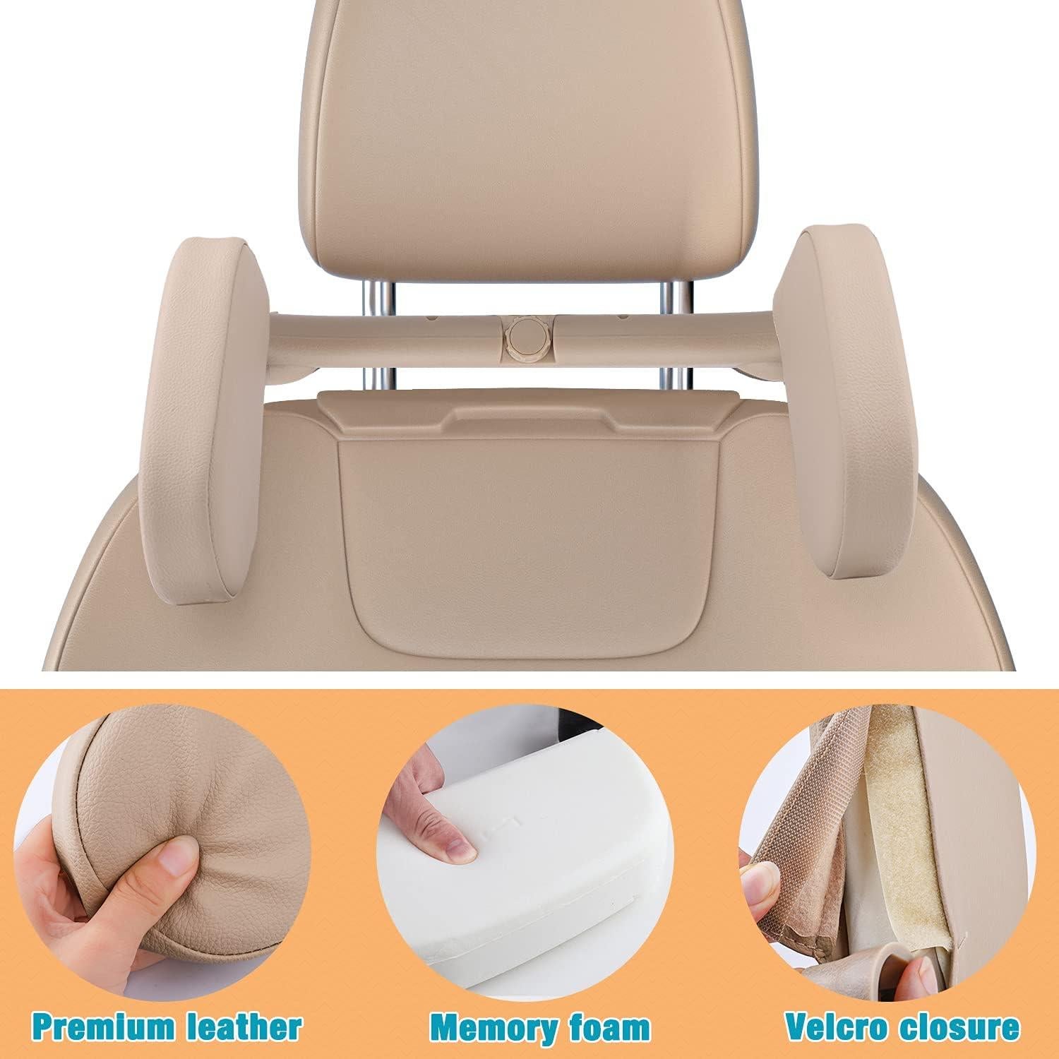 Cojín de Cabeza Ajustable Heapany para Asiento de Coche Beige