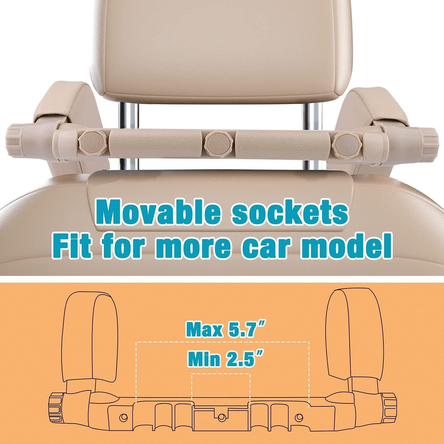 Cojín de Cabeza Ajustable Heapany para Asiento de Coche Beige