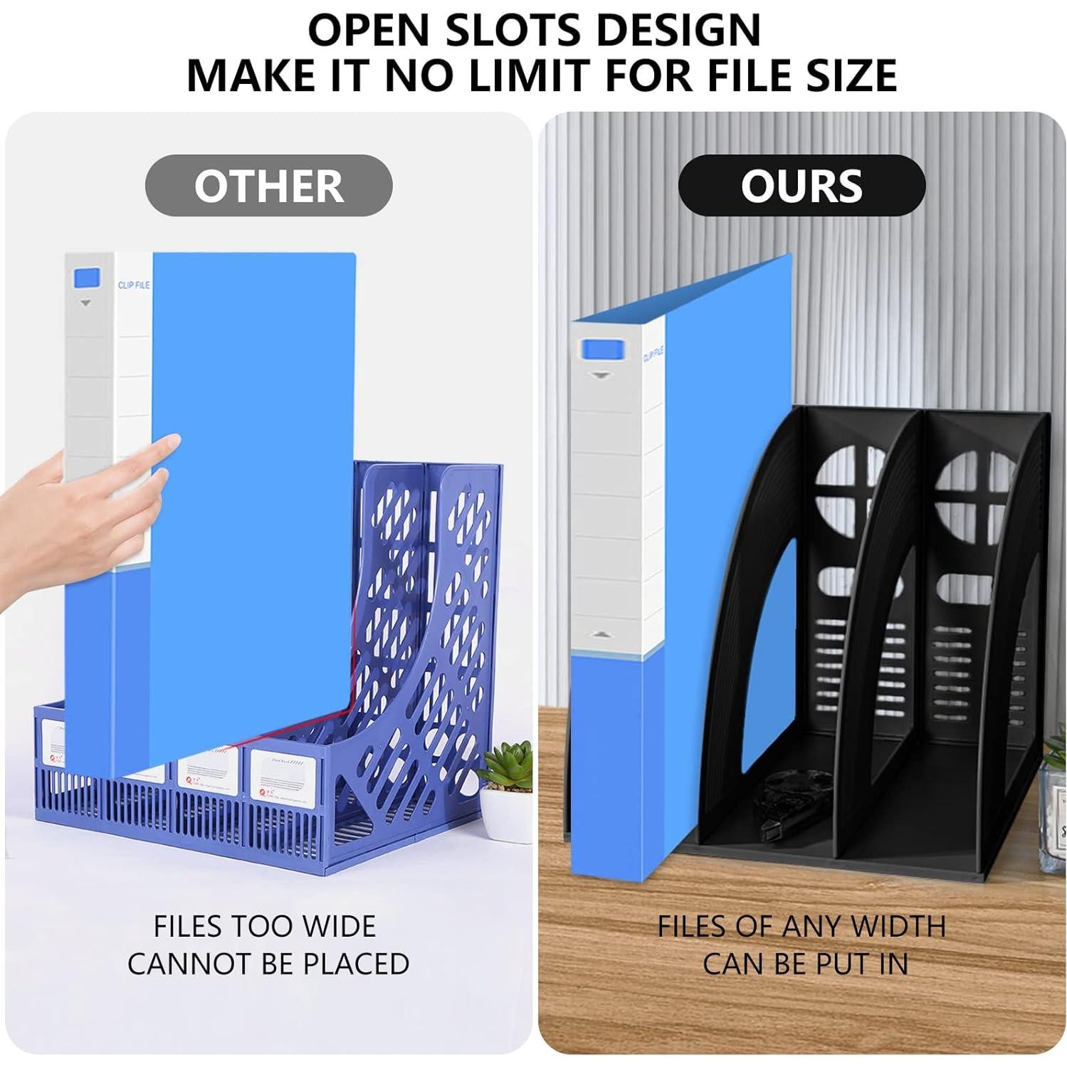 Soporte de Revistas Marte Vanci 3 Secciones Negro