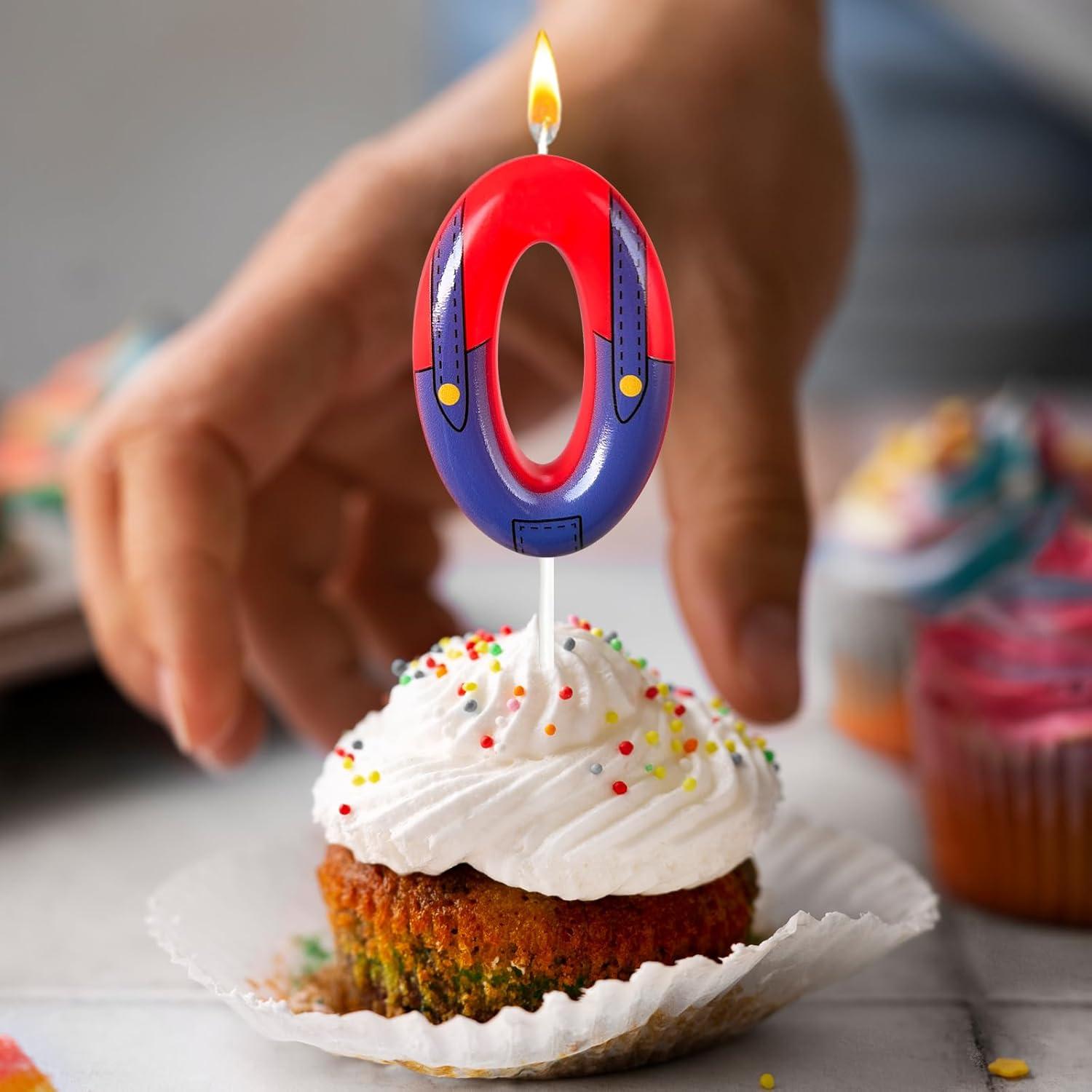 Velas de Cumpleaños Rojas y Azules WQINX para Niños 13.2cm