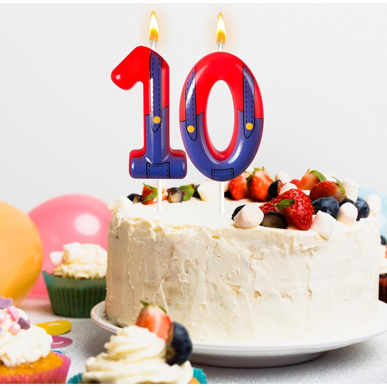 Velas de Cumpleaños Rojas y Azules WQINX para Niños 13.2cm