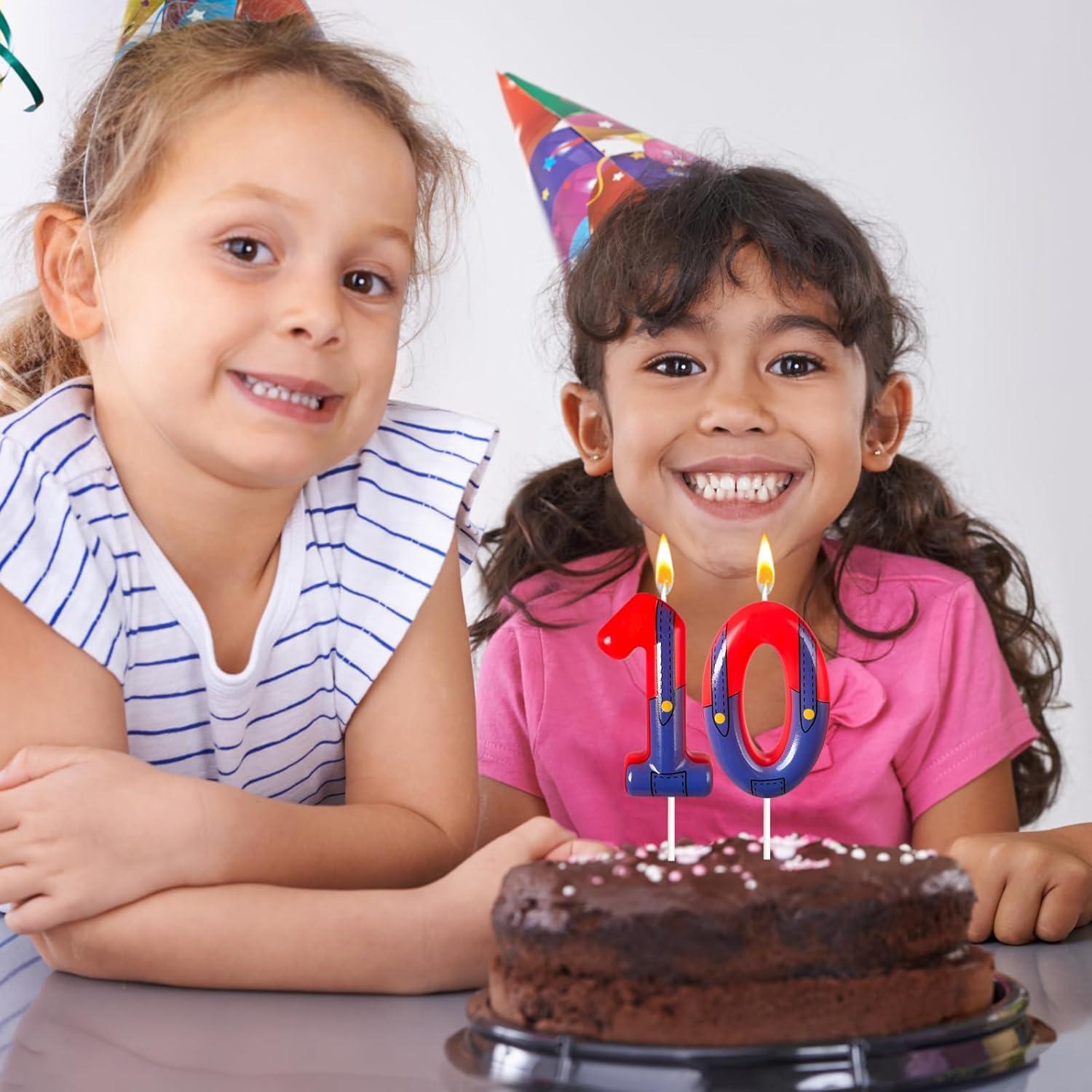 Velas de Cumpleaños Rojas y Azules WQINX para Niños 13.2cm