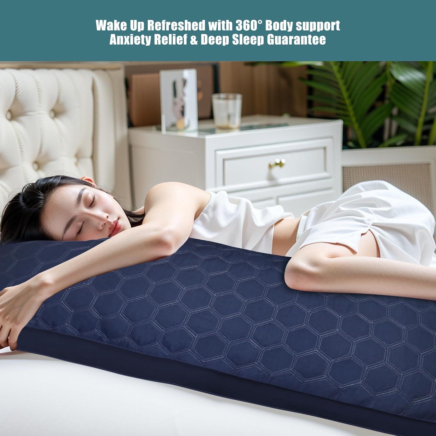 Almohada Corporal Completa Yuexiu 50.8x137.2 cm Azul