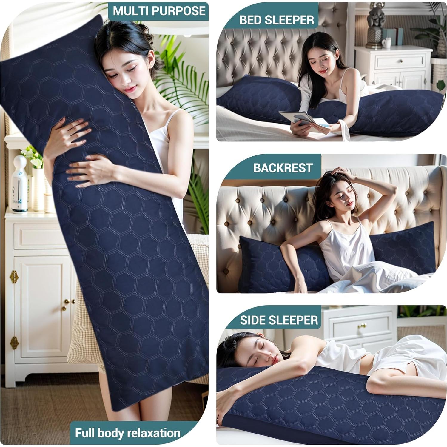 Almohada Corporal Completa Yuexiu 50.8x137.2 cm Azul